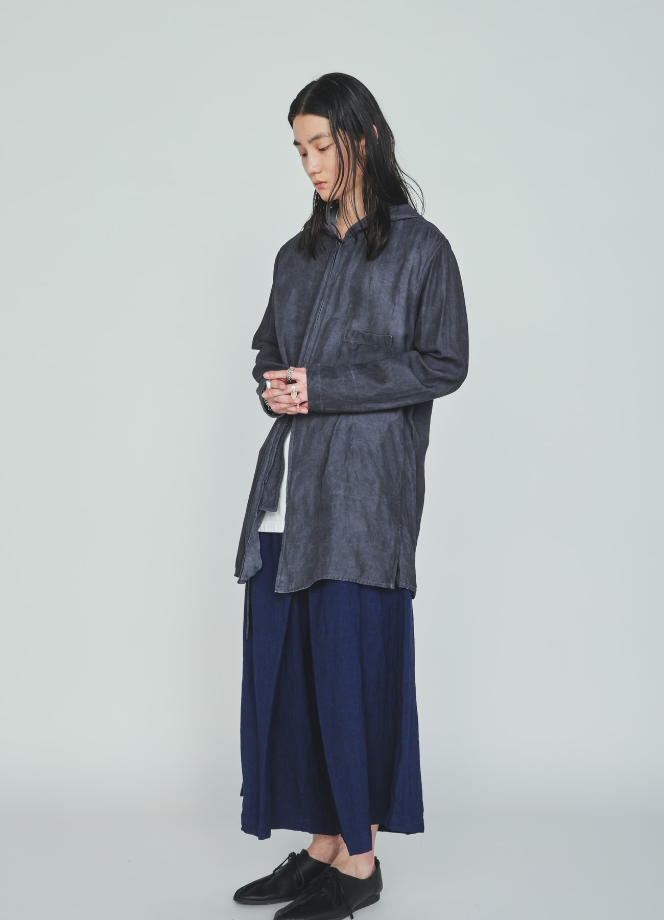 VIS/LI TWILL PIGMENT PRINT HOODED ZIP SHIRT