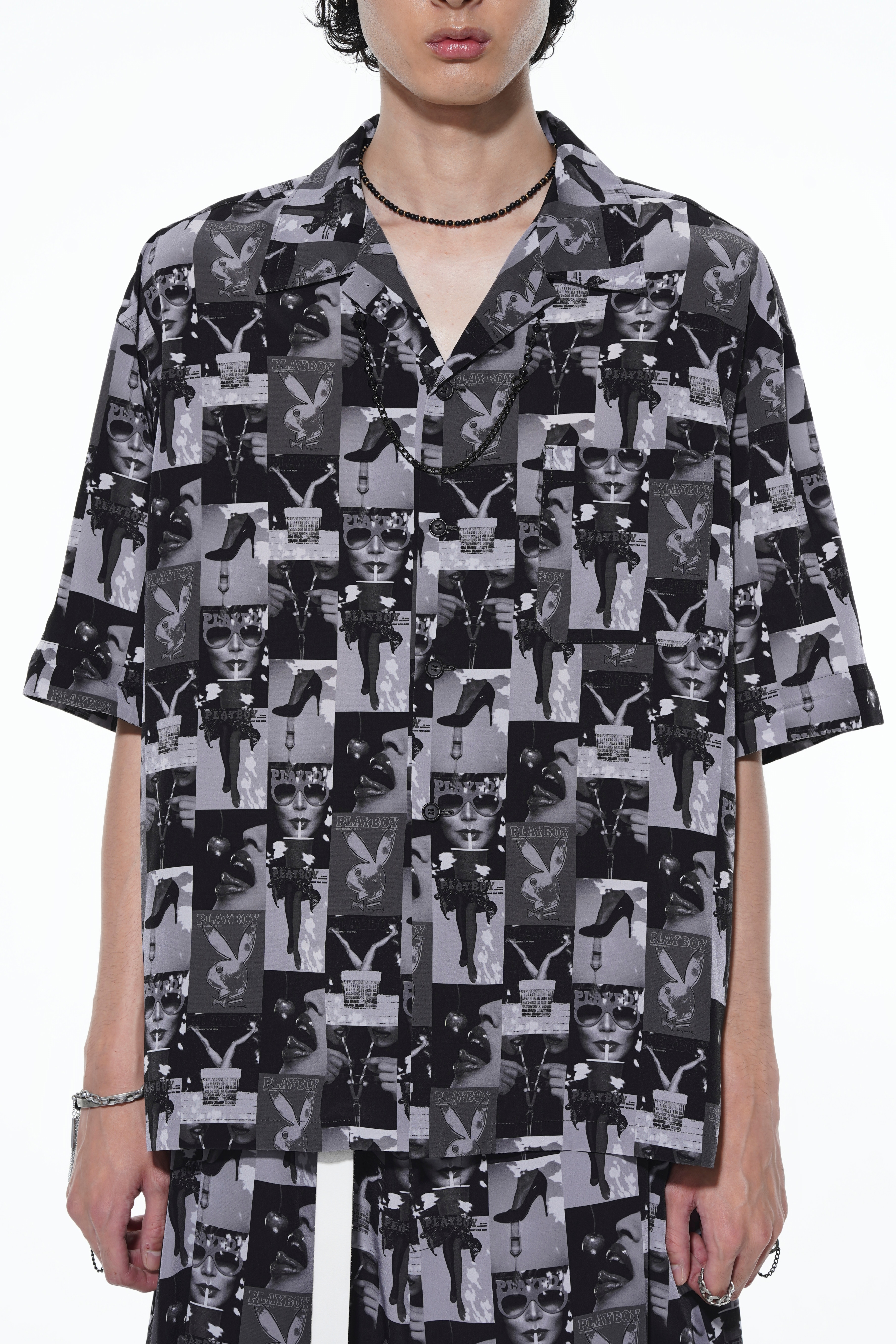 PLAYBOY×S'YTE COVER BEST COLLAGE BIG SHORT SLEEVE SHIRT(M 