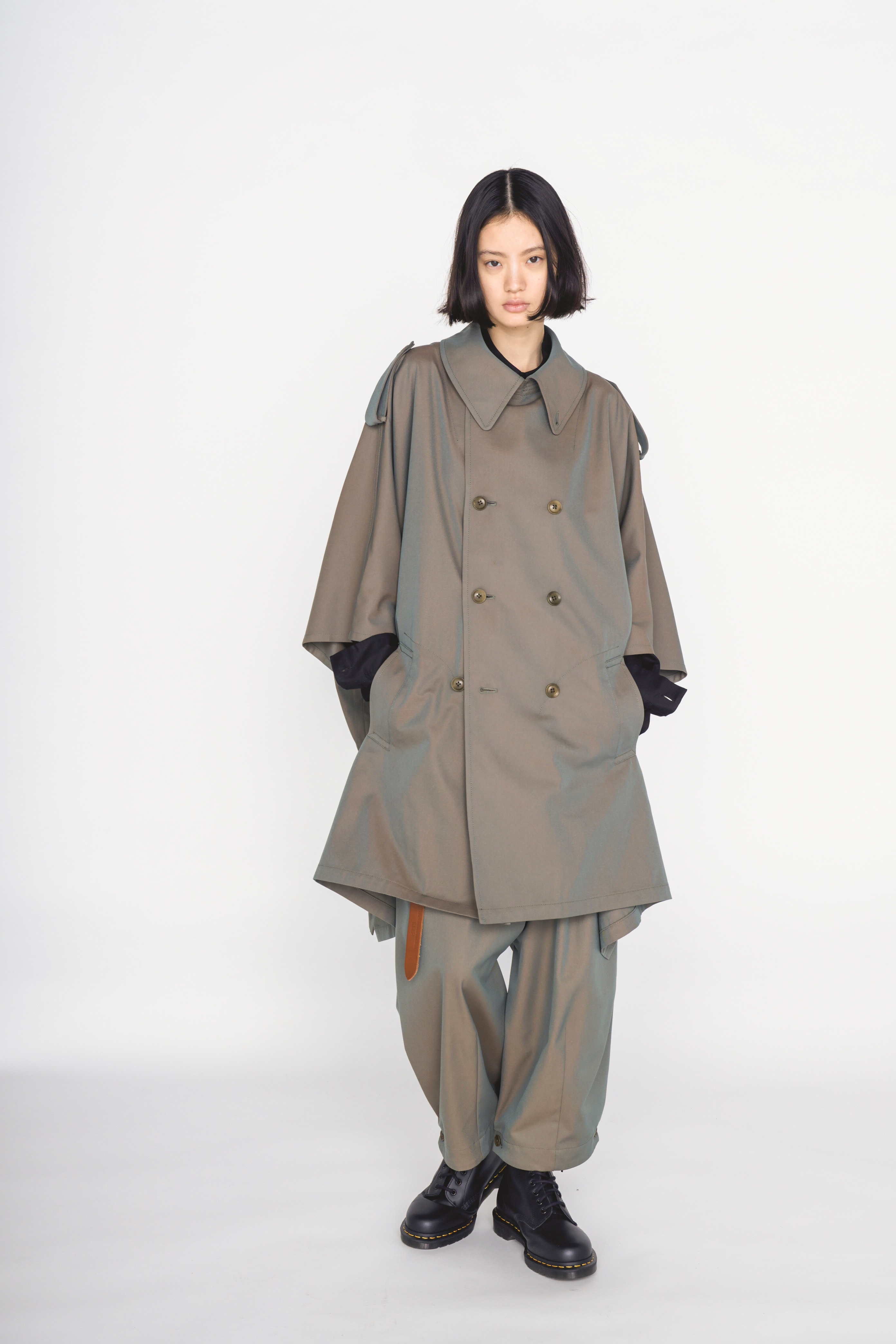 PE/RY REFLECTIVE TWILL EPAULETTE PONCHO