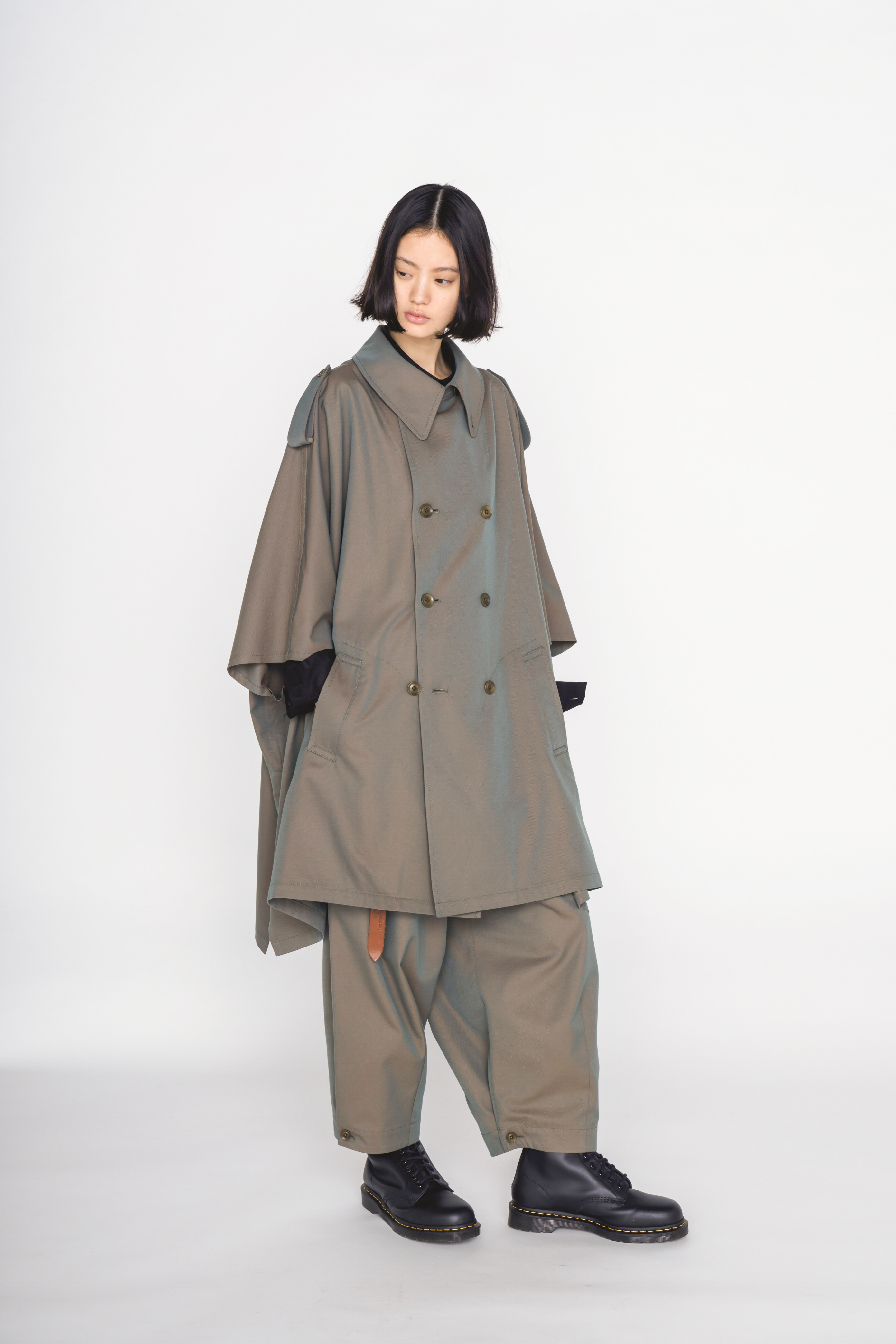 PE/RY REFLECTIVE TWILL EPAULETTE PONCHO