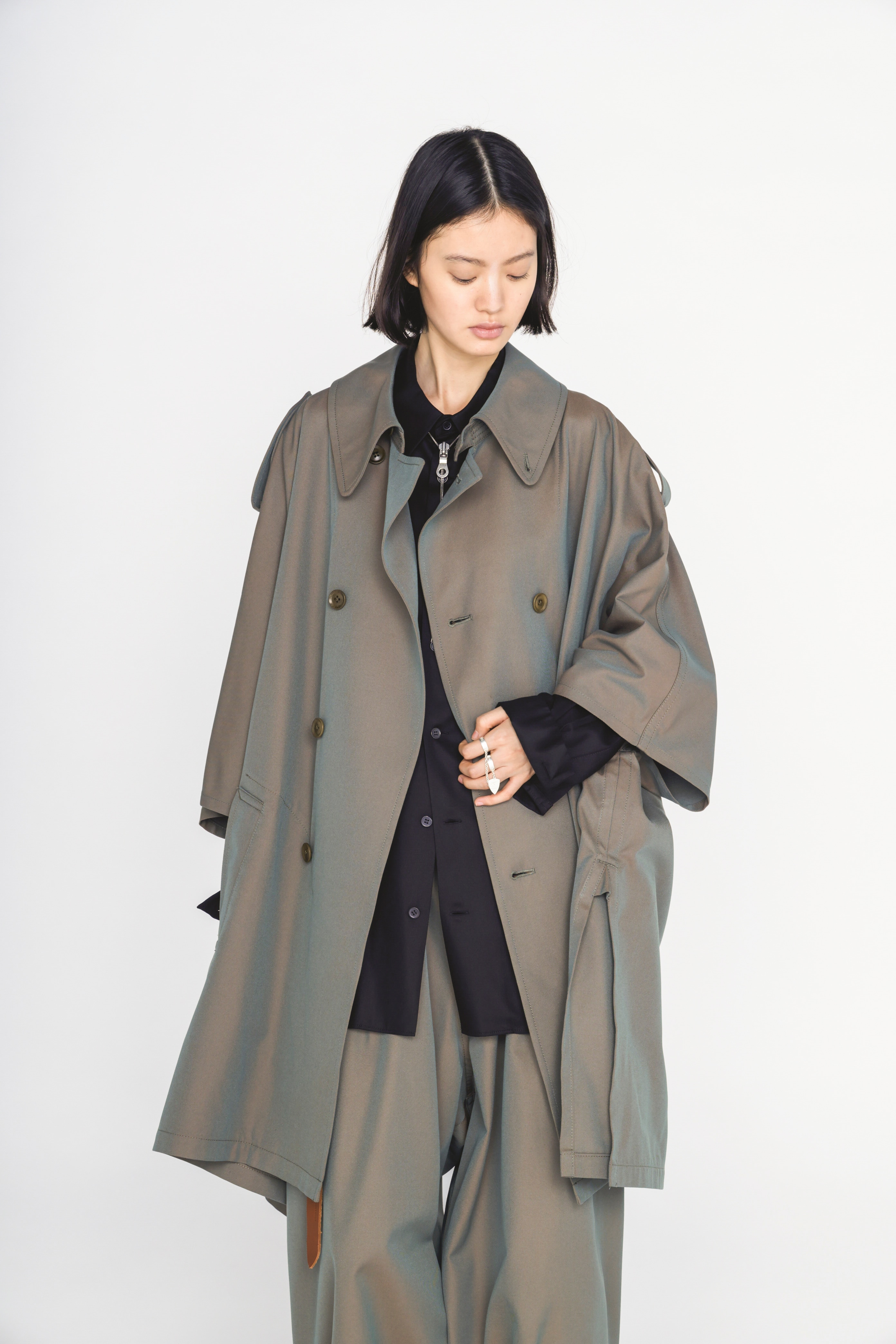 PE/RY REFLECTIVE TWILL EPAULETTE PONCHO