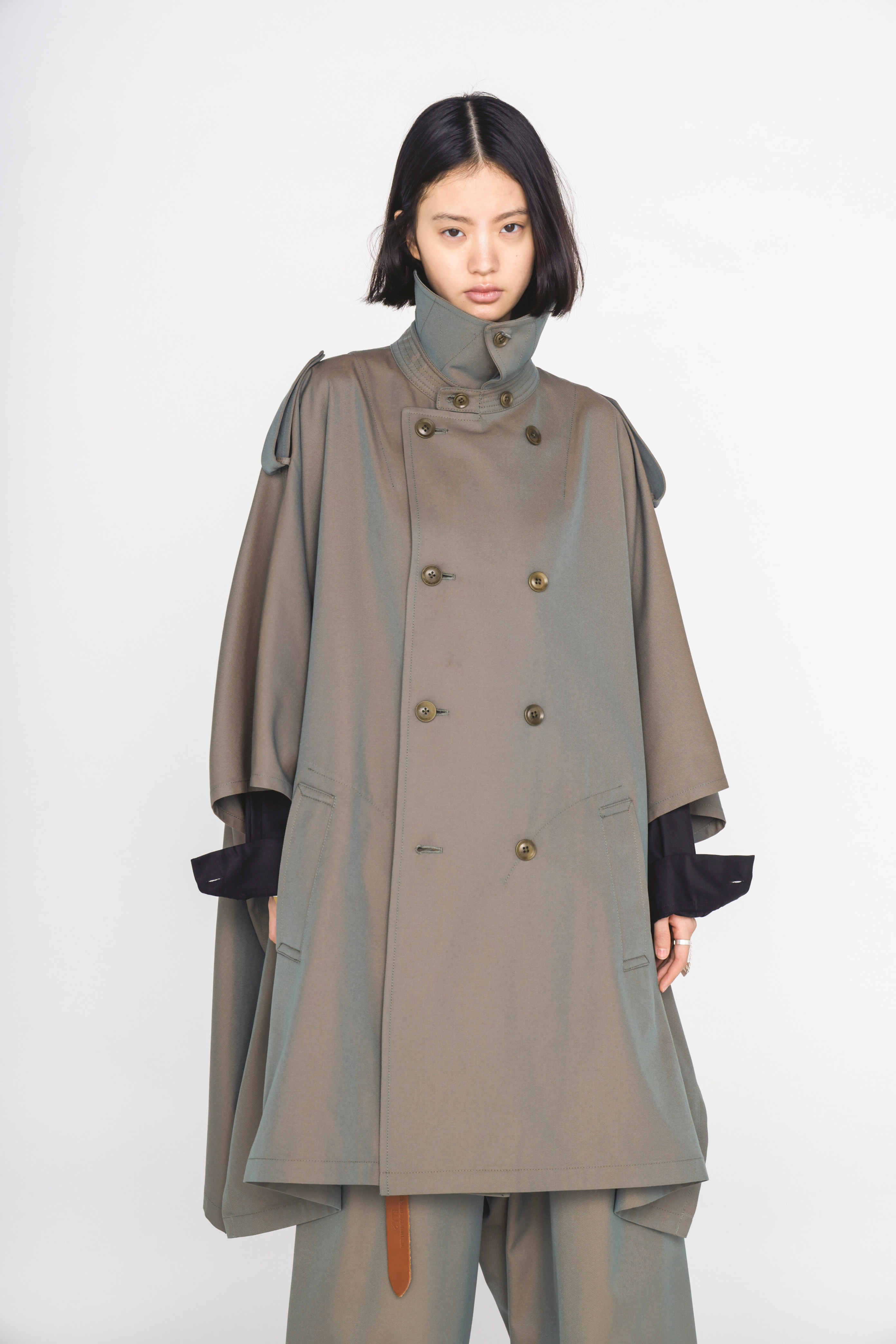 PE/RY REFLECTIVE TWILL EPAULETTE PONCHO