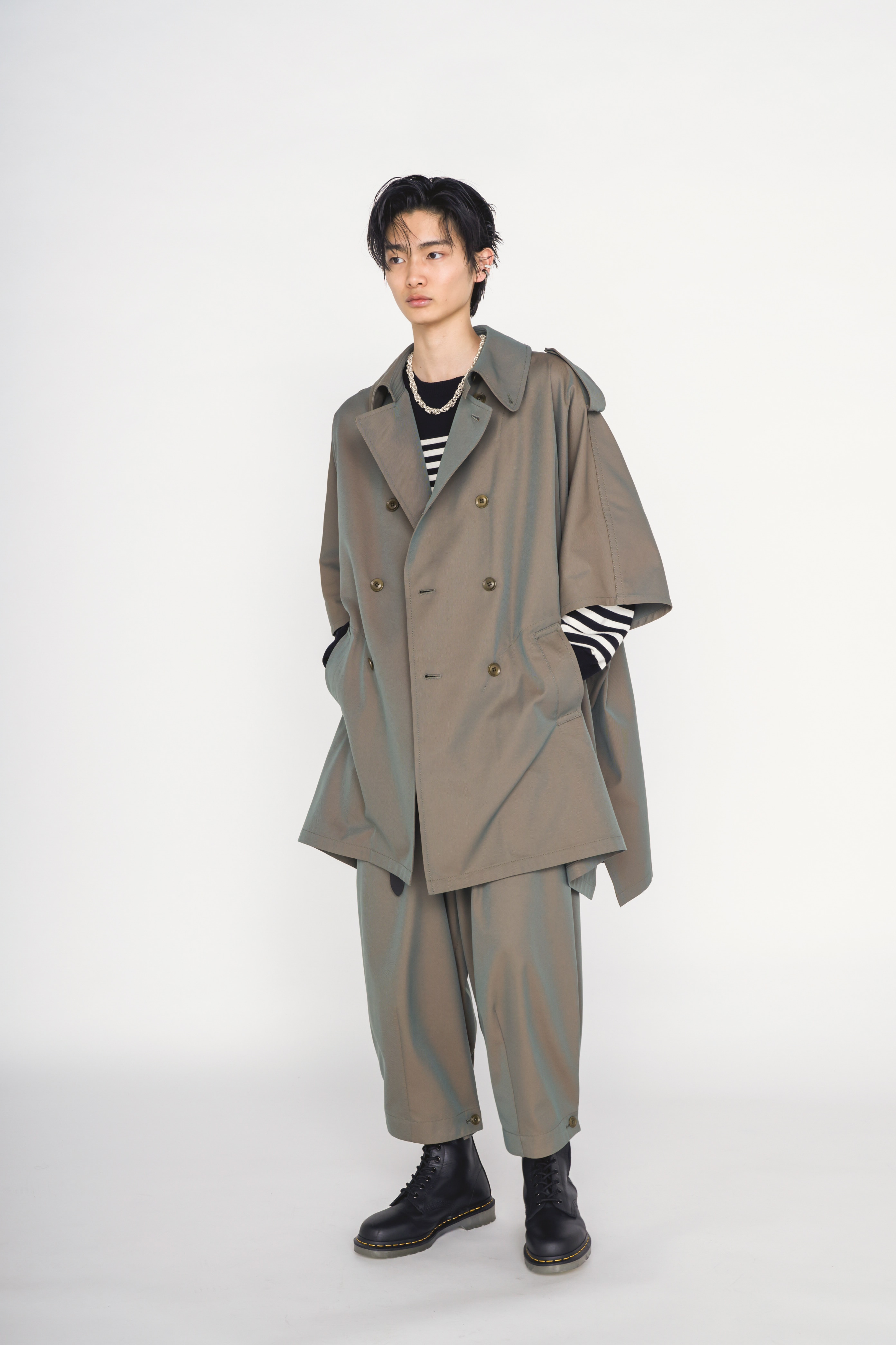 PE/RY REFLECTIVE TWILL EPAULETTE PONCHO