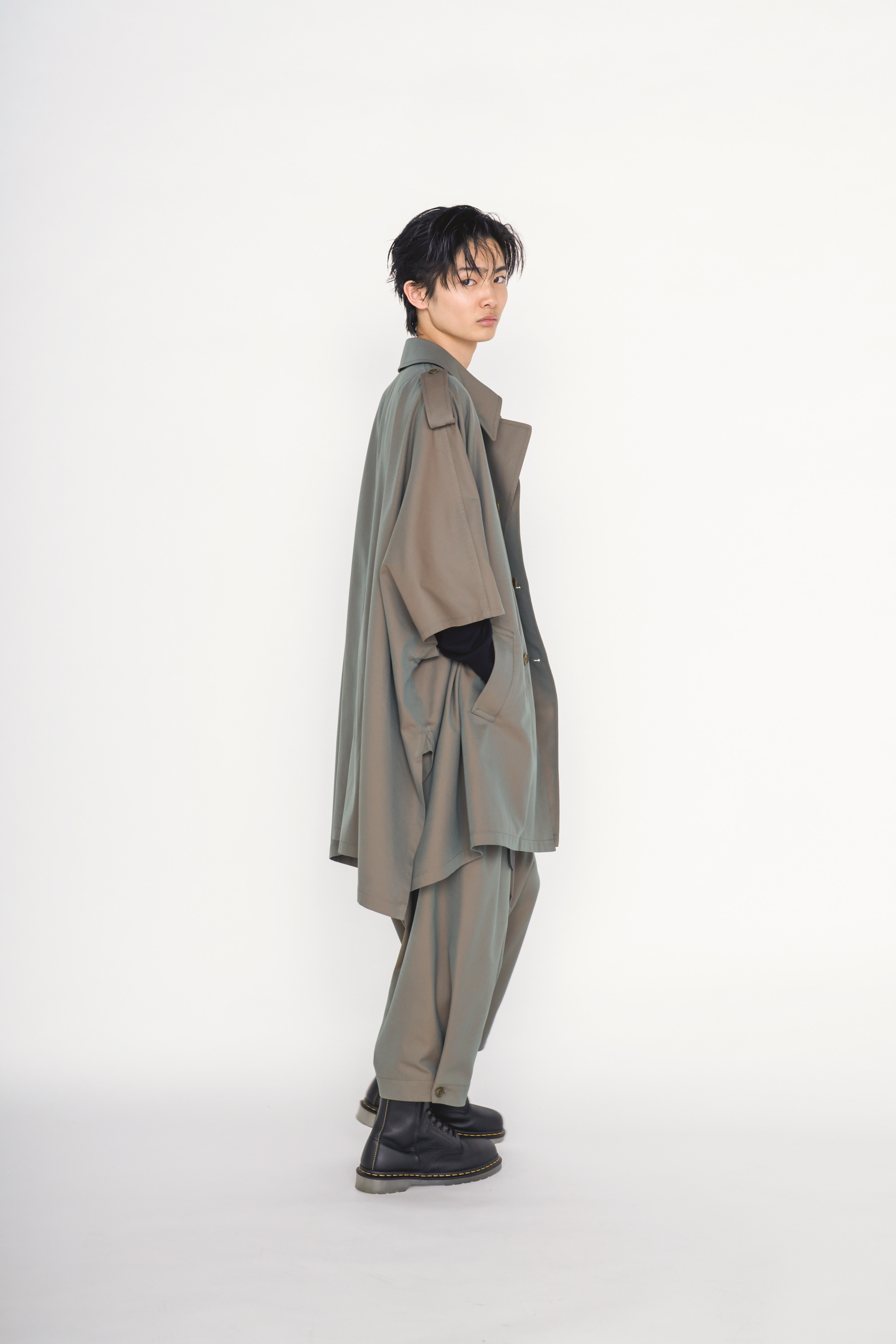 PE/RY REFLECTIVE TWILL EPAULETTE PONCHO