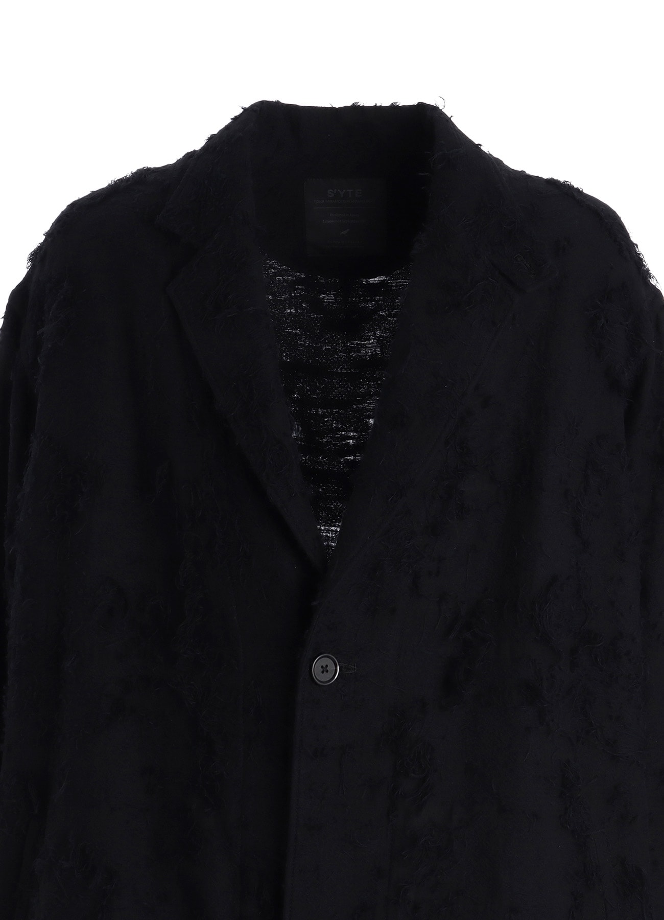 COTTON BOTANICAL SHEER JACQUARD ONE-BUTTON LONG COAT