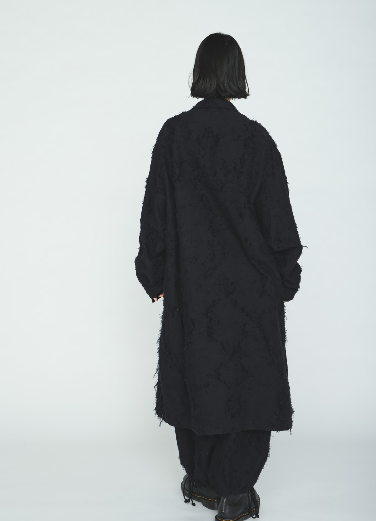 COTTON BOTANICAL SHEER JACQUARD ONE-BUTTON LONG COAT