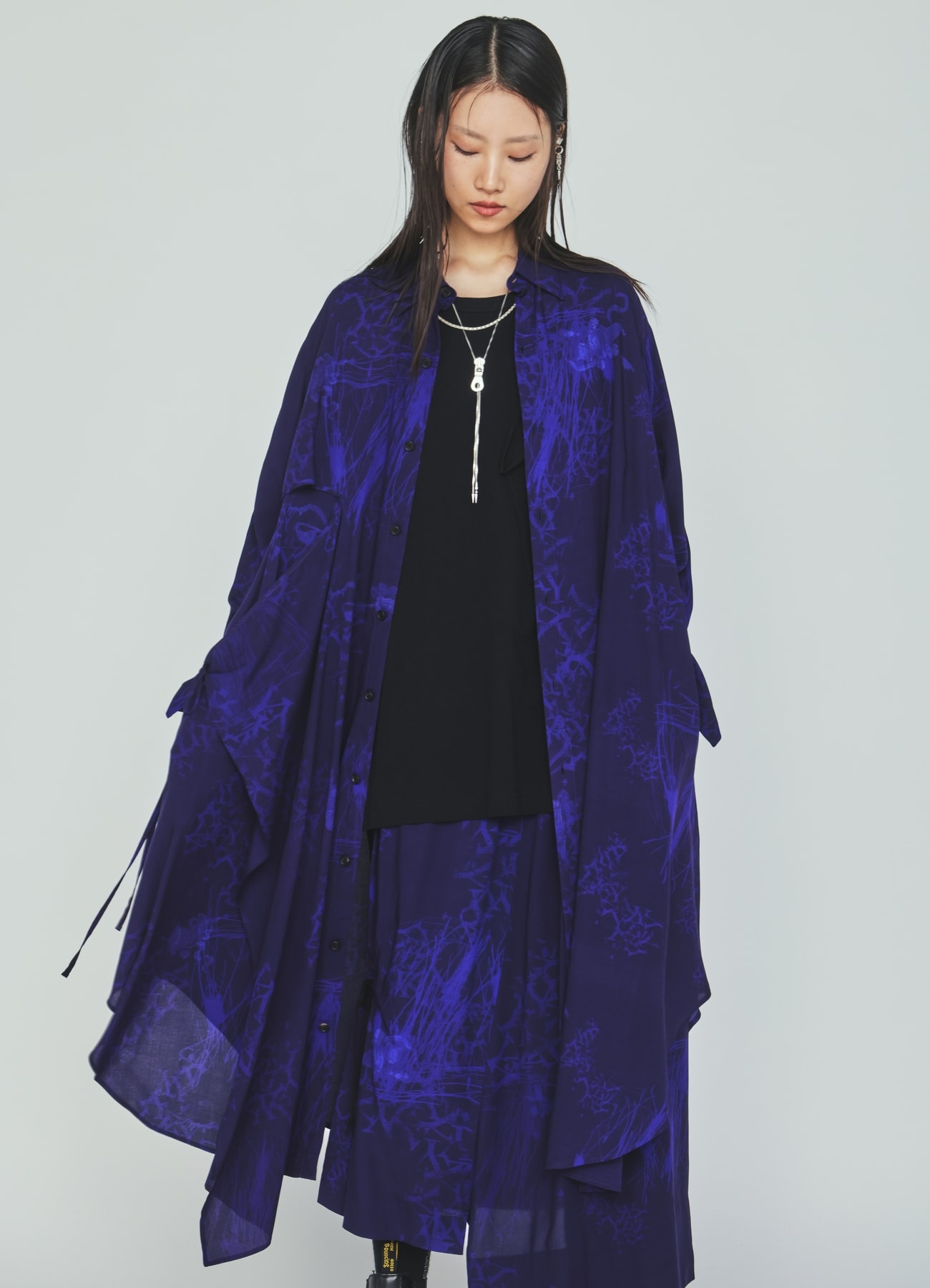 RAYON “Y” LETTER AND INDIAN MOTIF PRINT DRESS