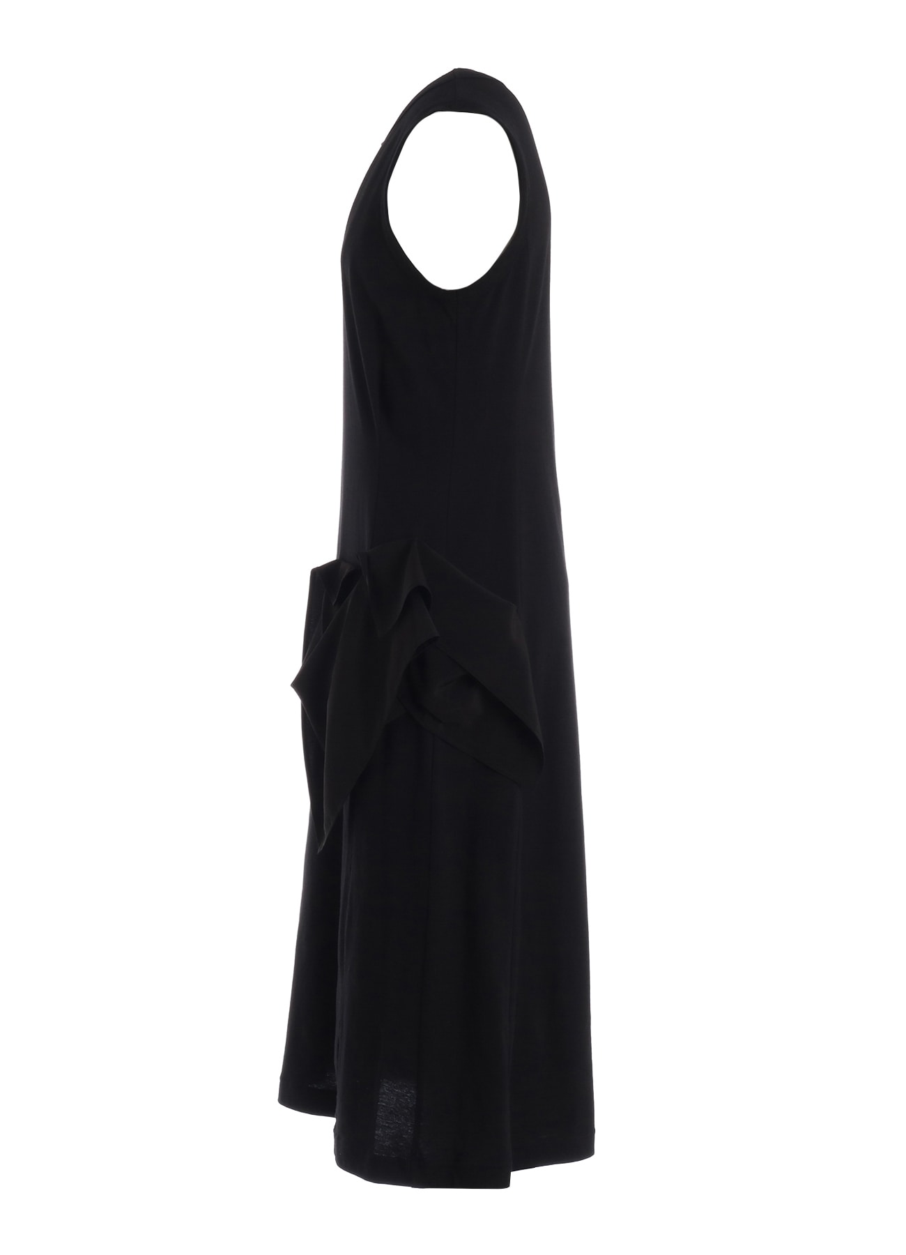 30/COTTON JERSEY DRAPE POCKET DRESS