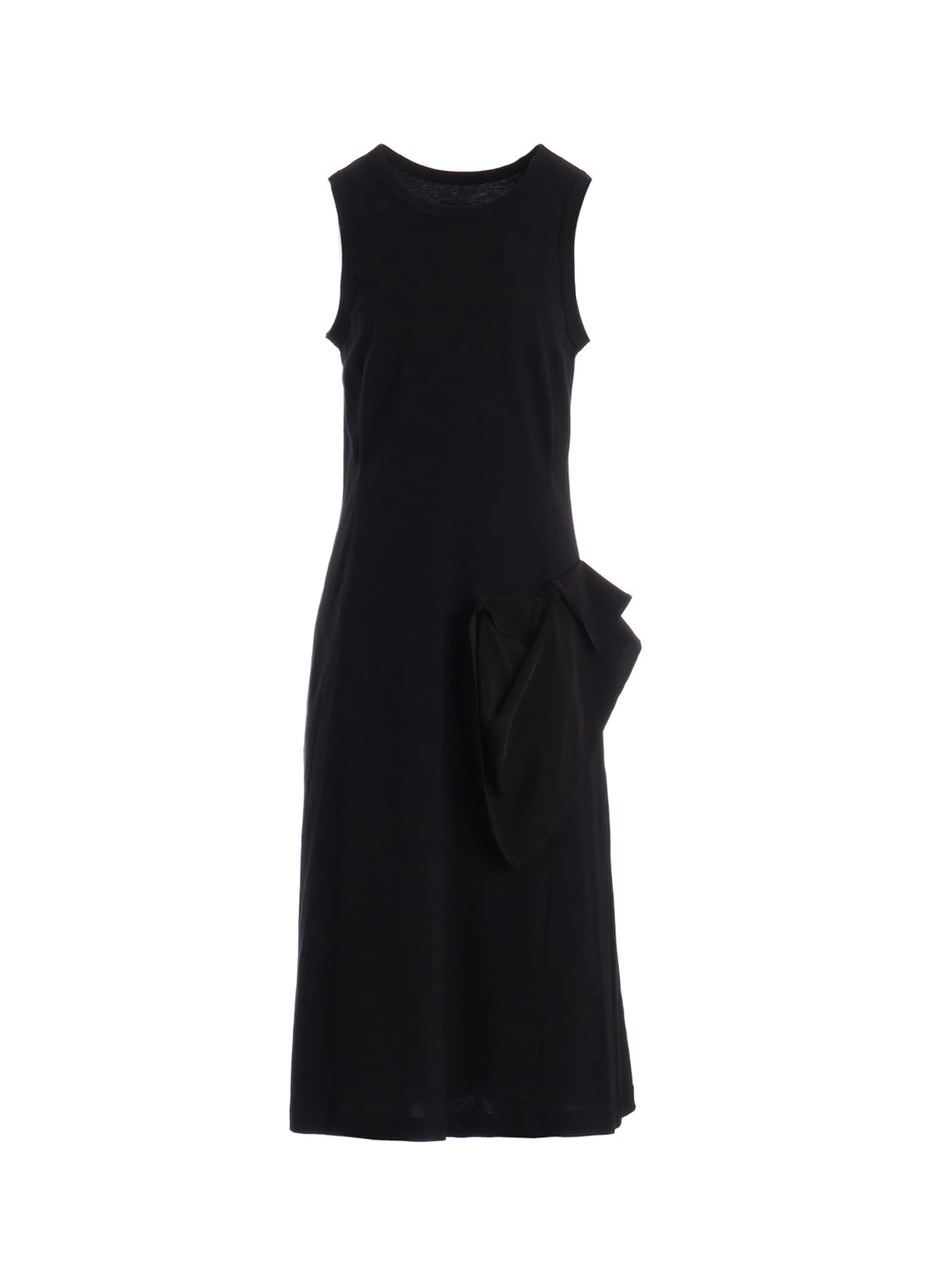 30/COTTON JERSEY DRAPE POCKET DRESS