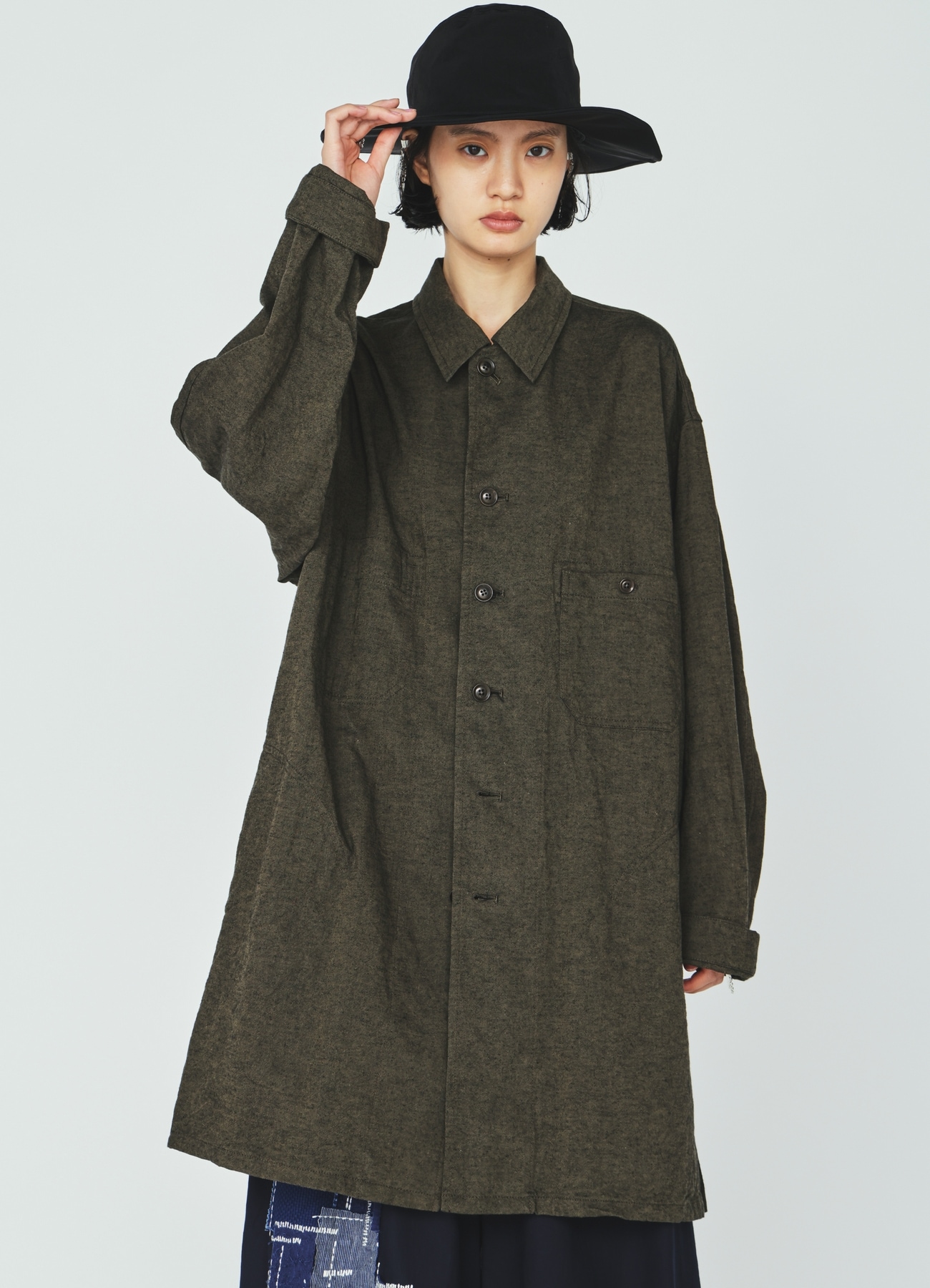 CREPE de CHINE WIDE BRIM HAT