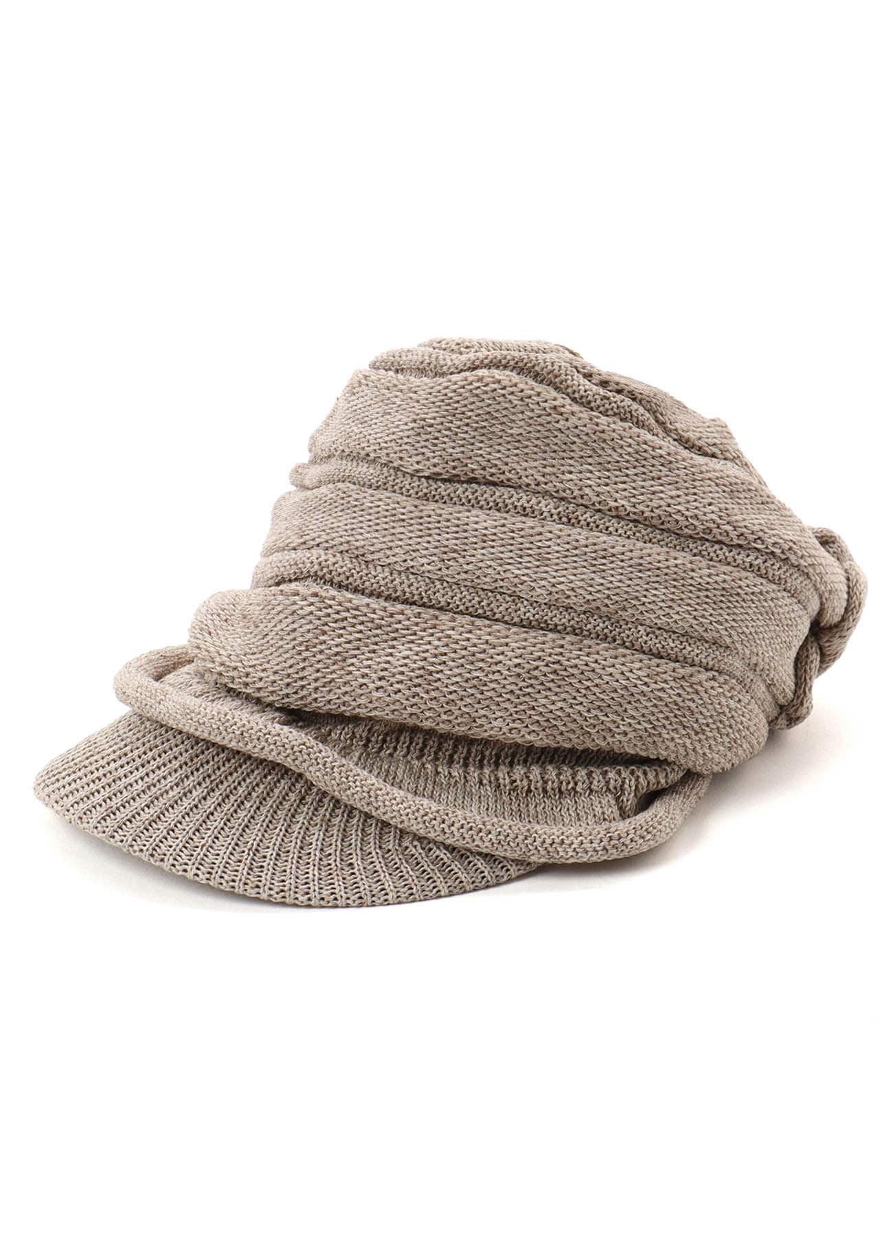 ACRYLIC FLAX KNIT CASQUETTE