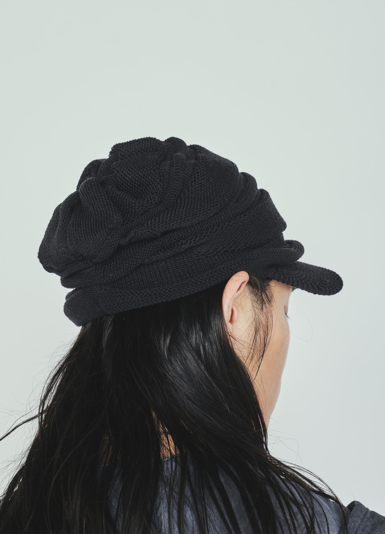 ACRYLIC FLAX KNIT CASQUETTE