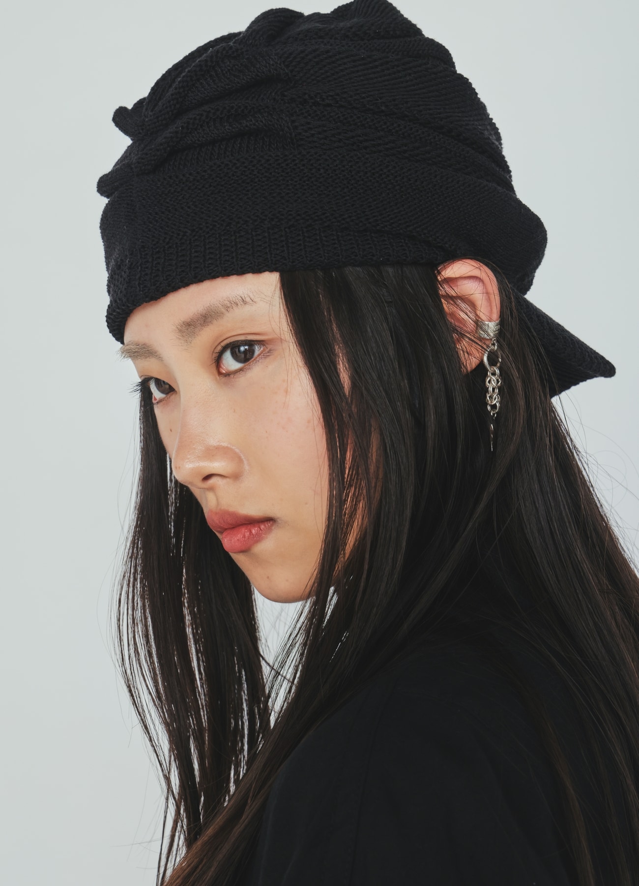 ACRYLIC FLAX KNIT CASQUETTE