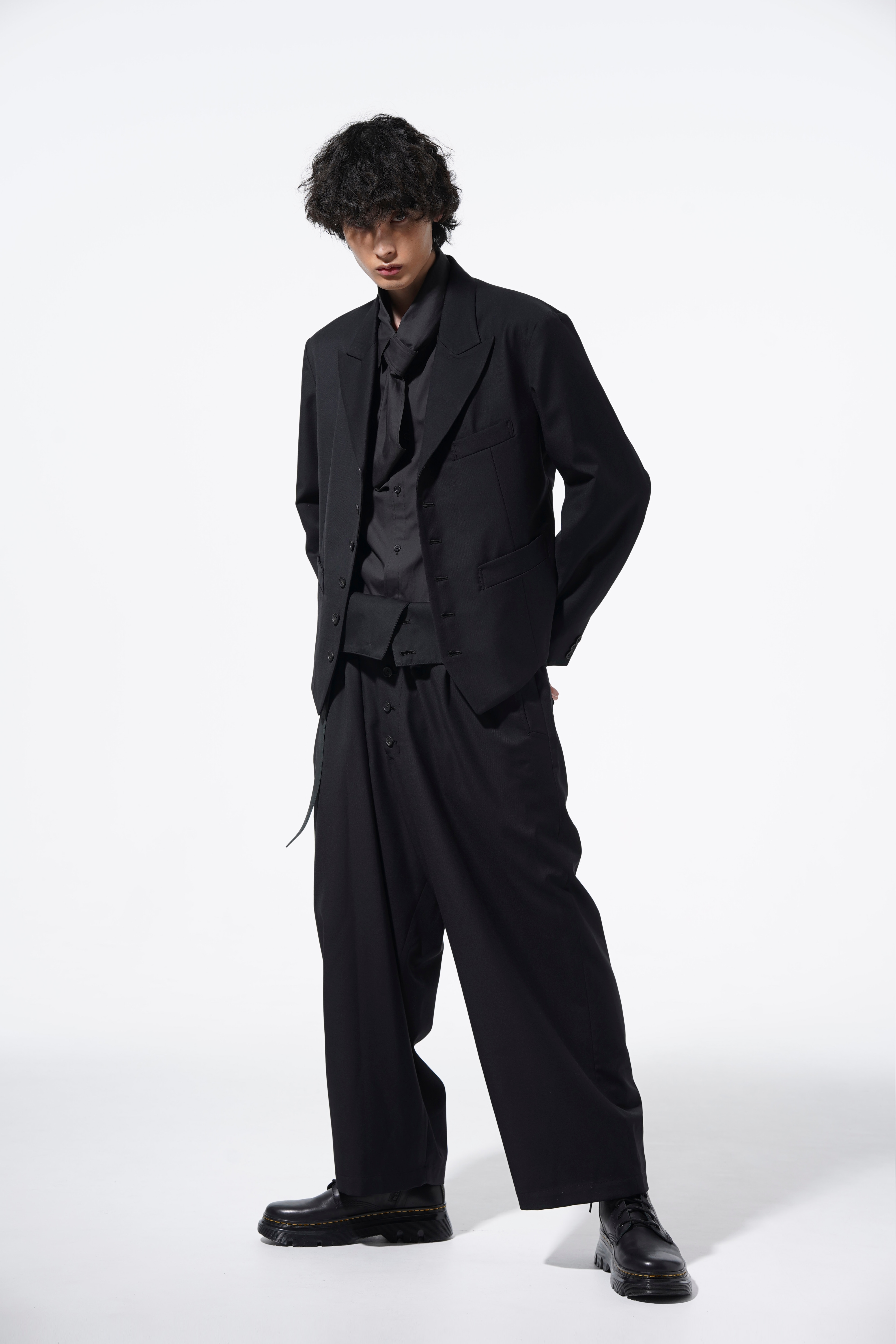 T/W GABARDINE 6BS PEAK JACKET VEST(M Black): S'YTE｜THE SHOP YOHJI