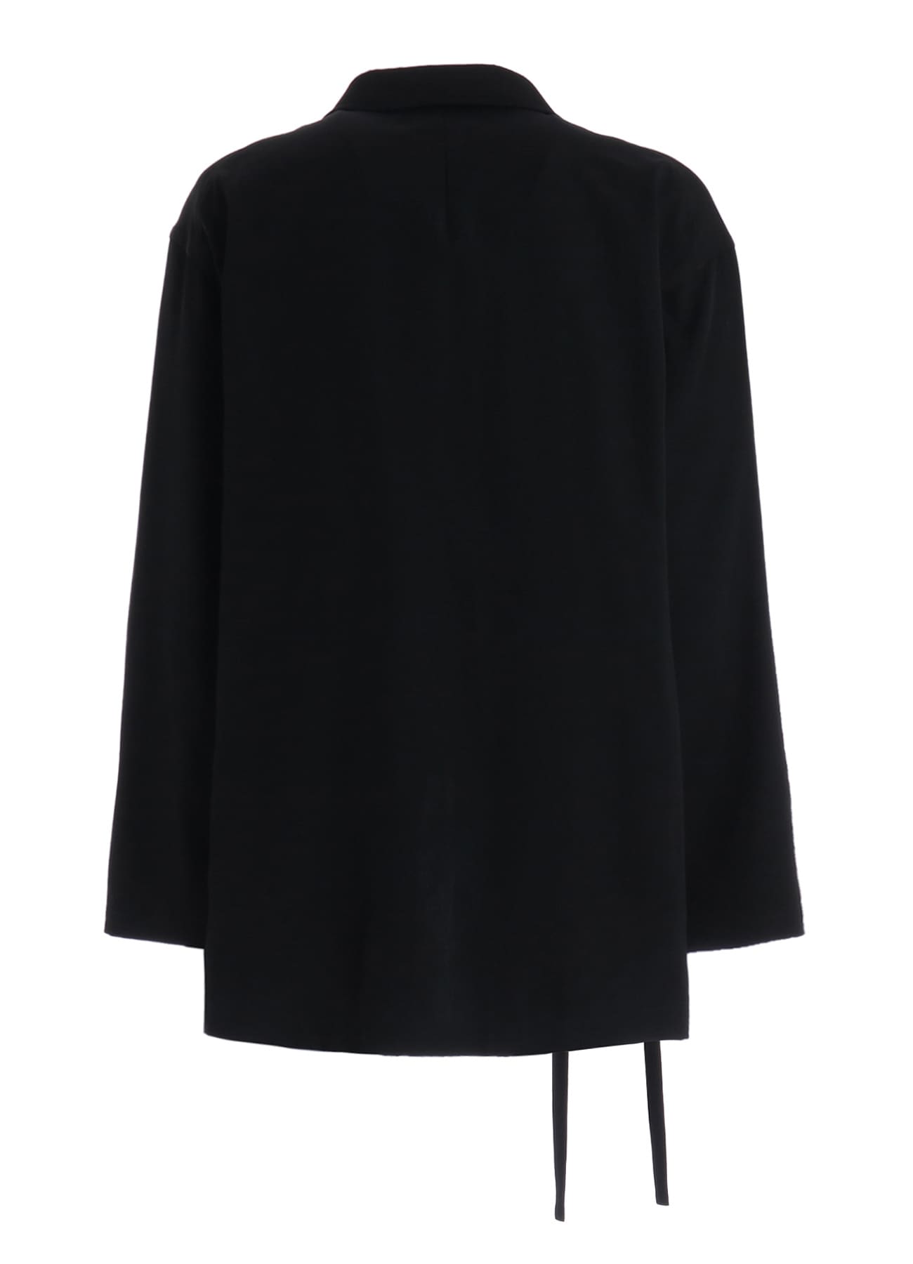 WASHER WOOL GABARDINE SEMI-DOUBLE-BREASTED TIE-FRONT JACKET