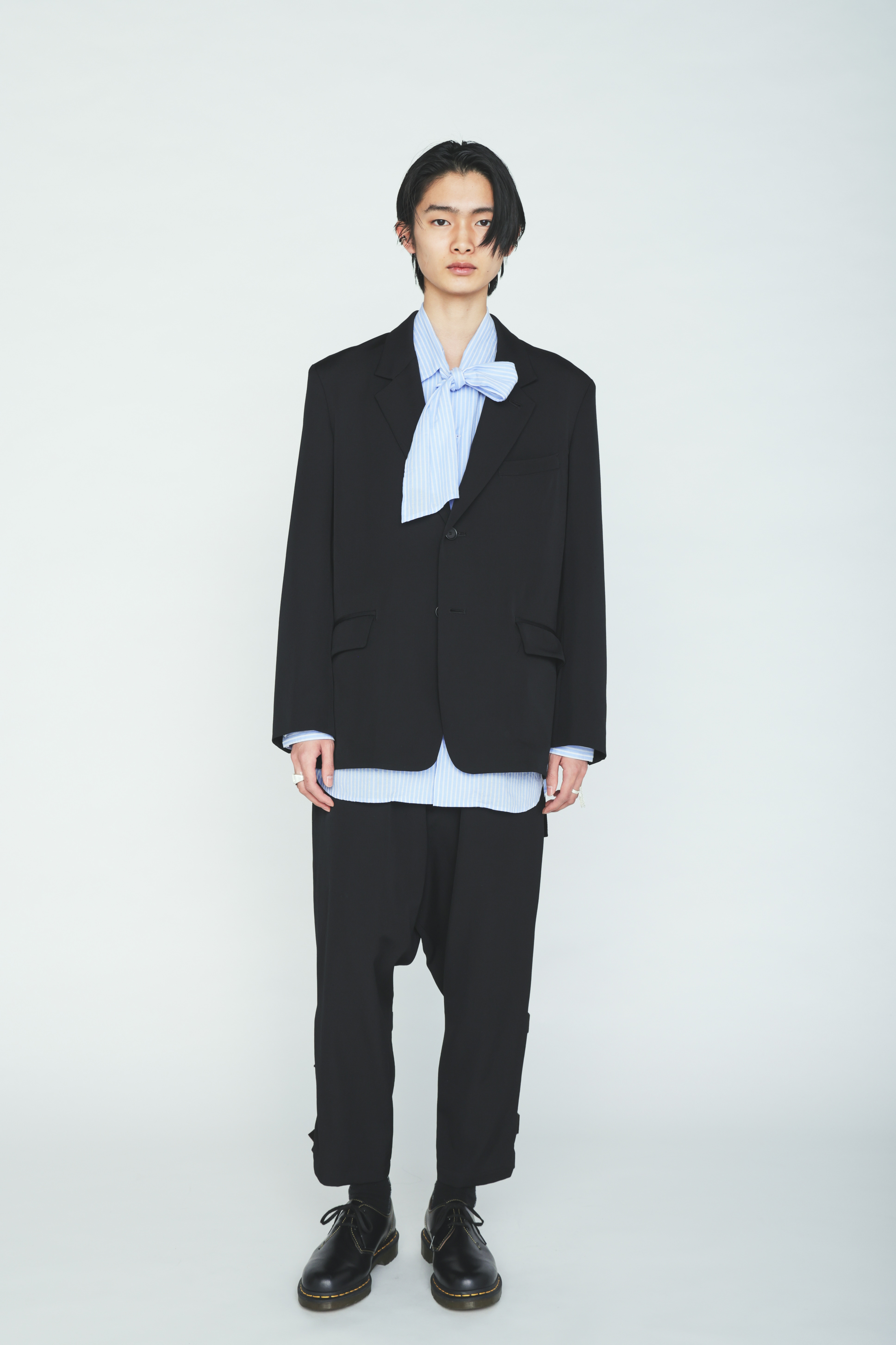 WASHER WOOL GABARDINE SIDE-BELTED JACKET