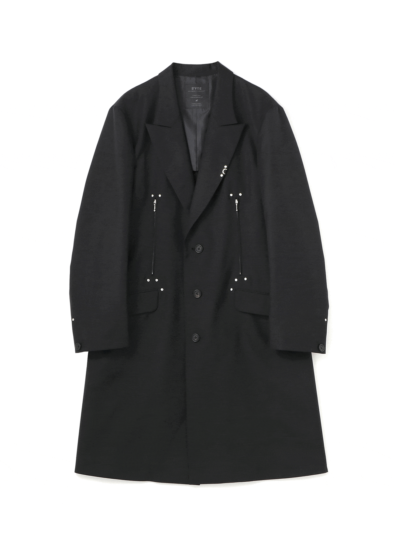 T/W Gabardine 3BS Peak Lapel Studs Long 