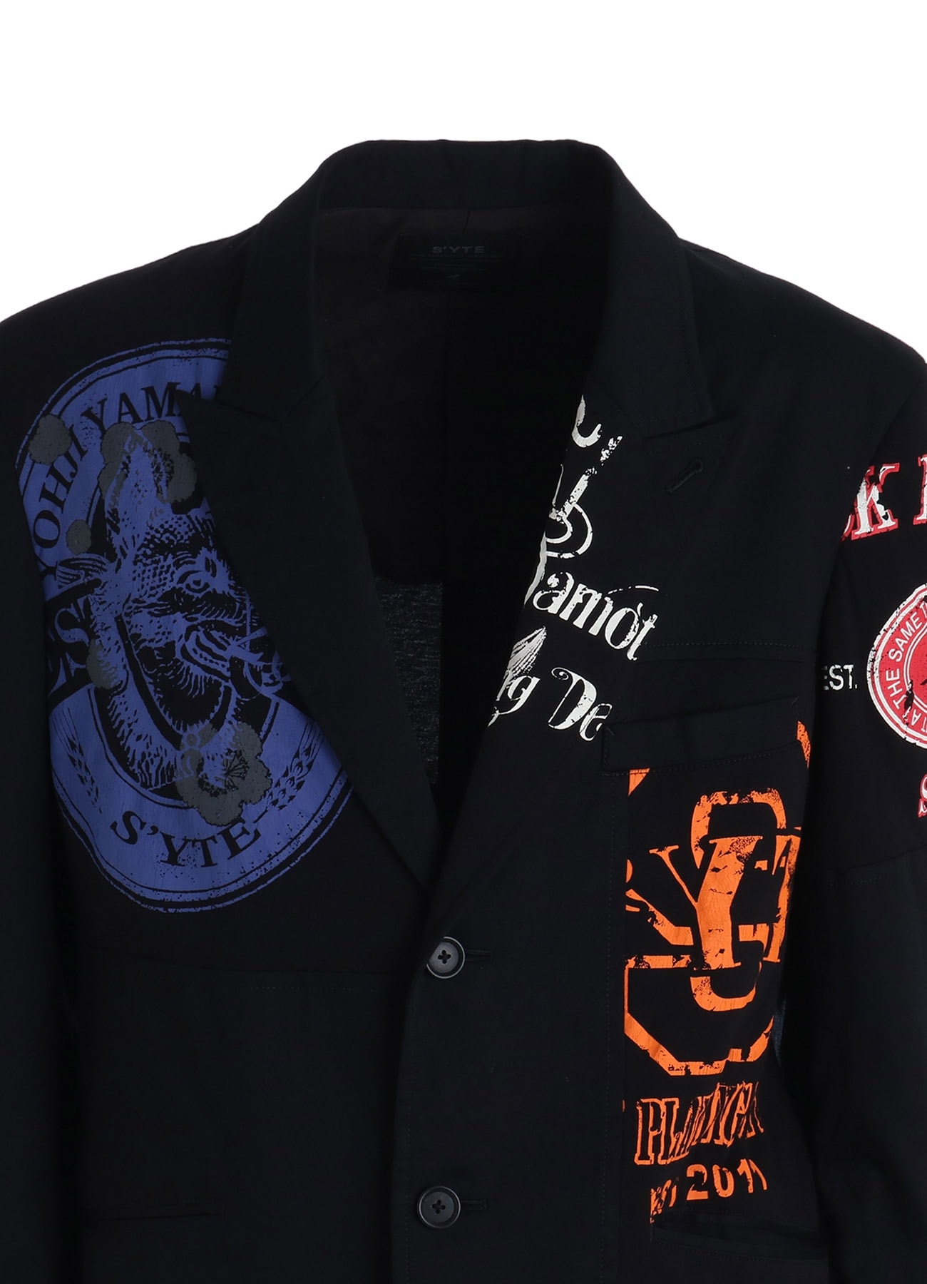 PRINTED PATCHWORK COTTON TWILL JACKET