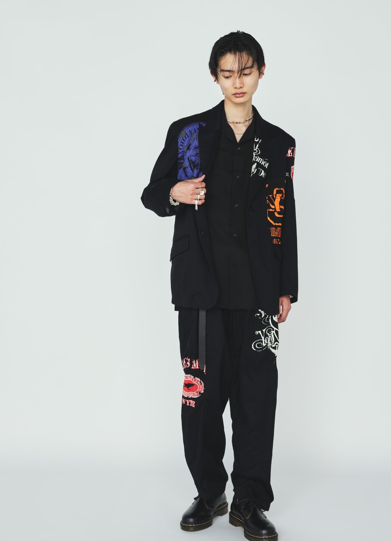 PRINTED PATCHWORK COTTON TWILL JACKET