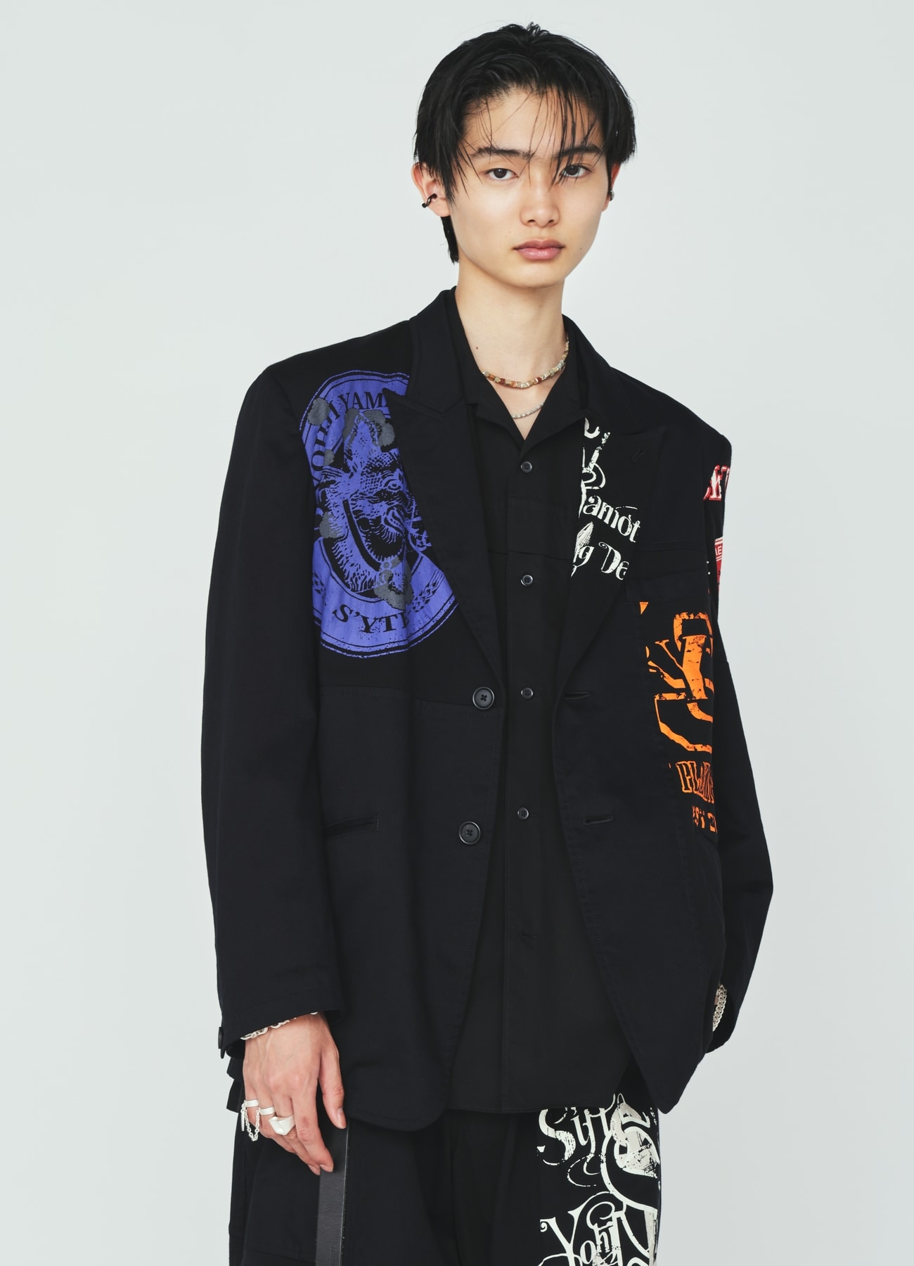 PRINTED PATCHWORK COTTON TWILL JACKET
