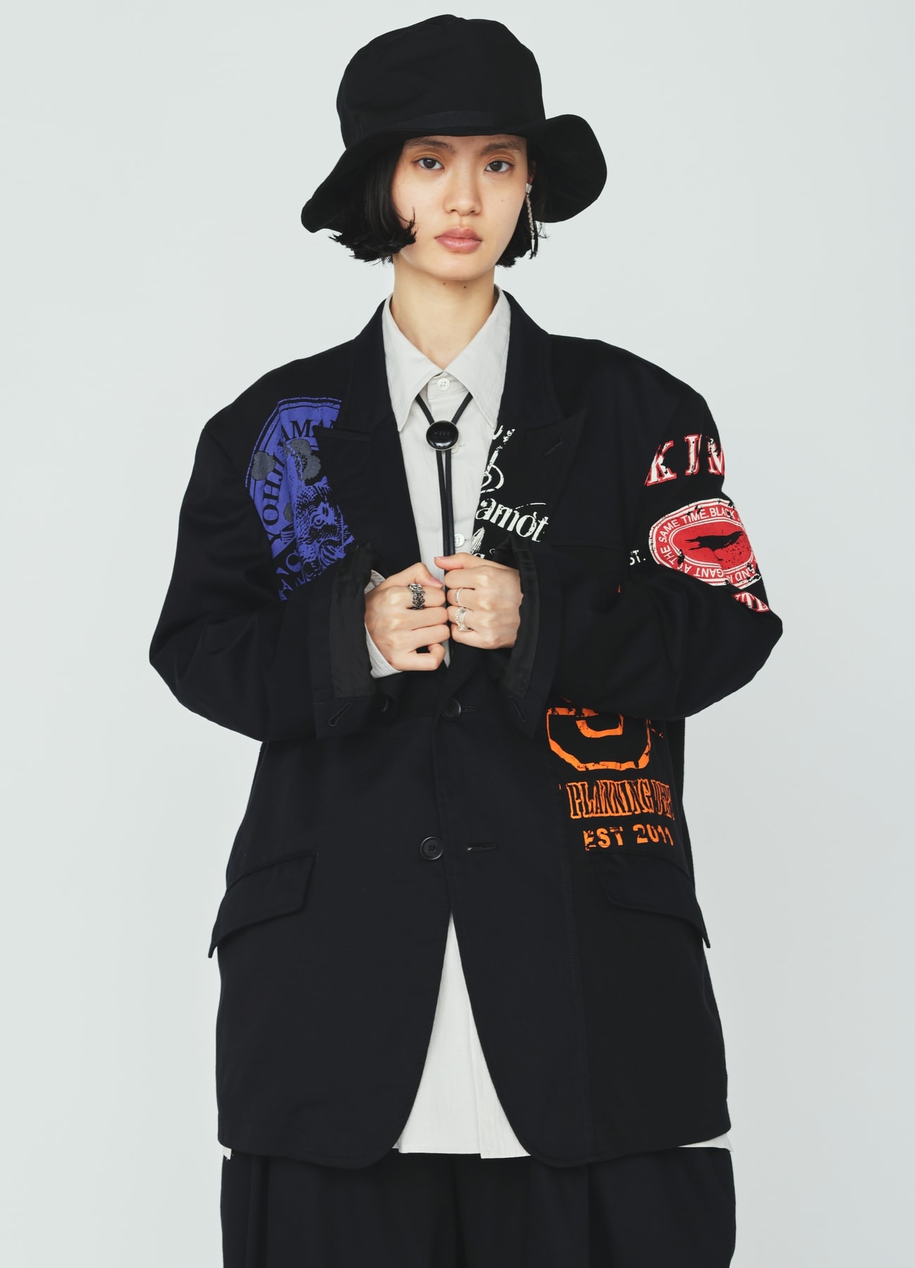 PRINTED PATCHWORK COTTON TWILL JACKET