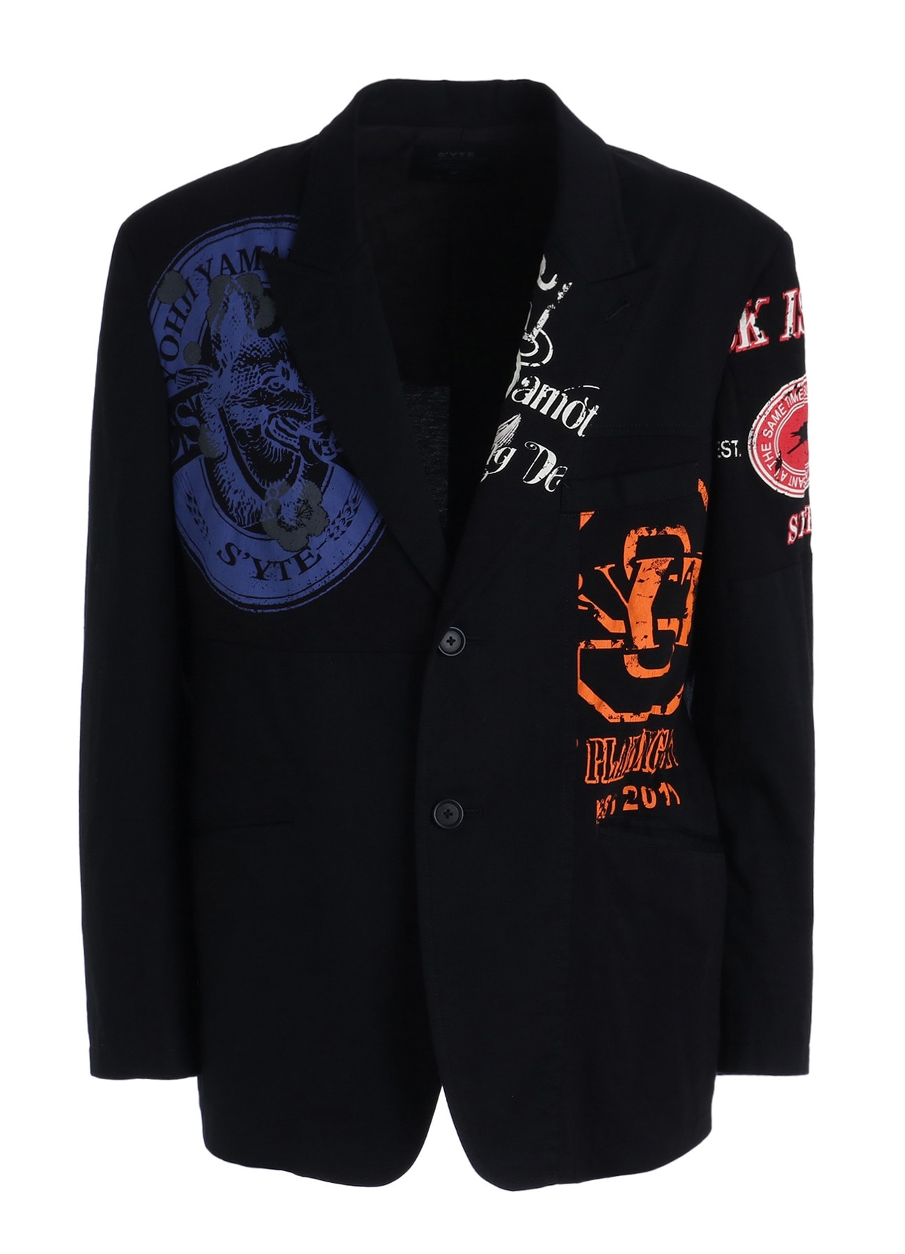 PRINTED PATCHWORK COTTON TWILL JACKET