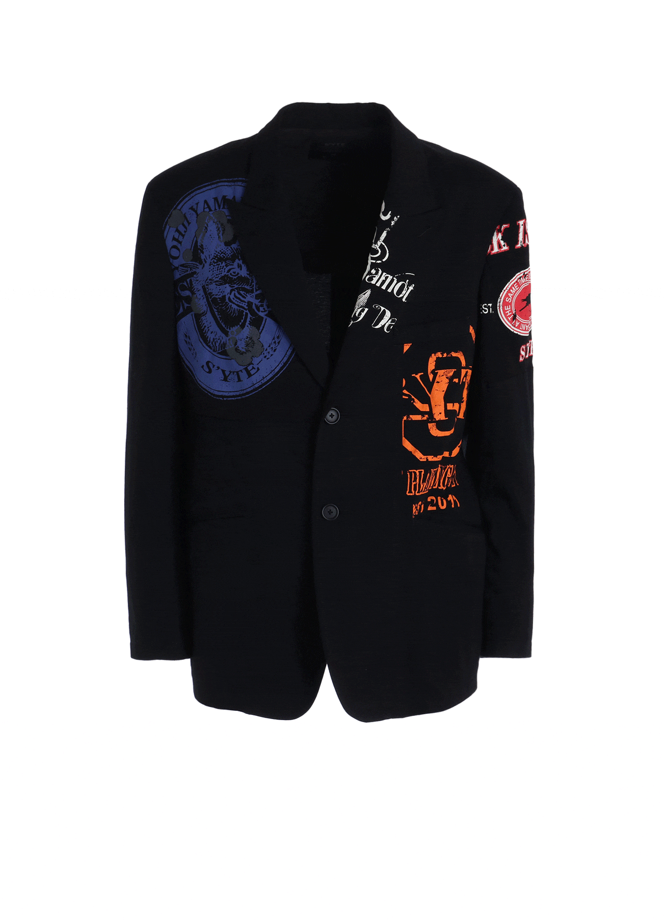 PRINTED PATCHWORK COTTON TWILL JACKET