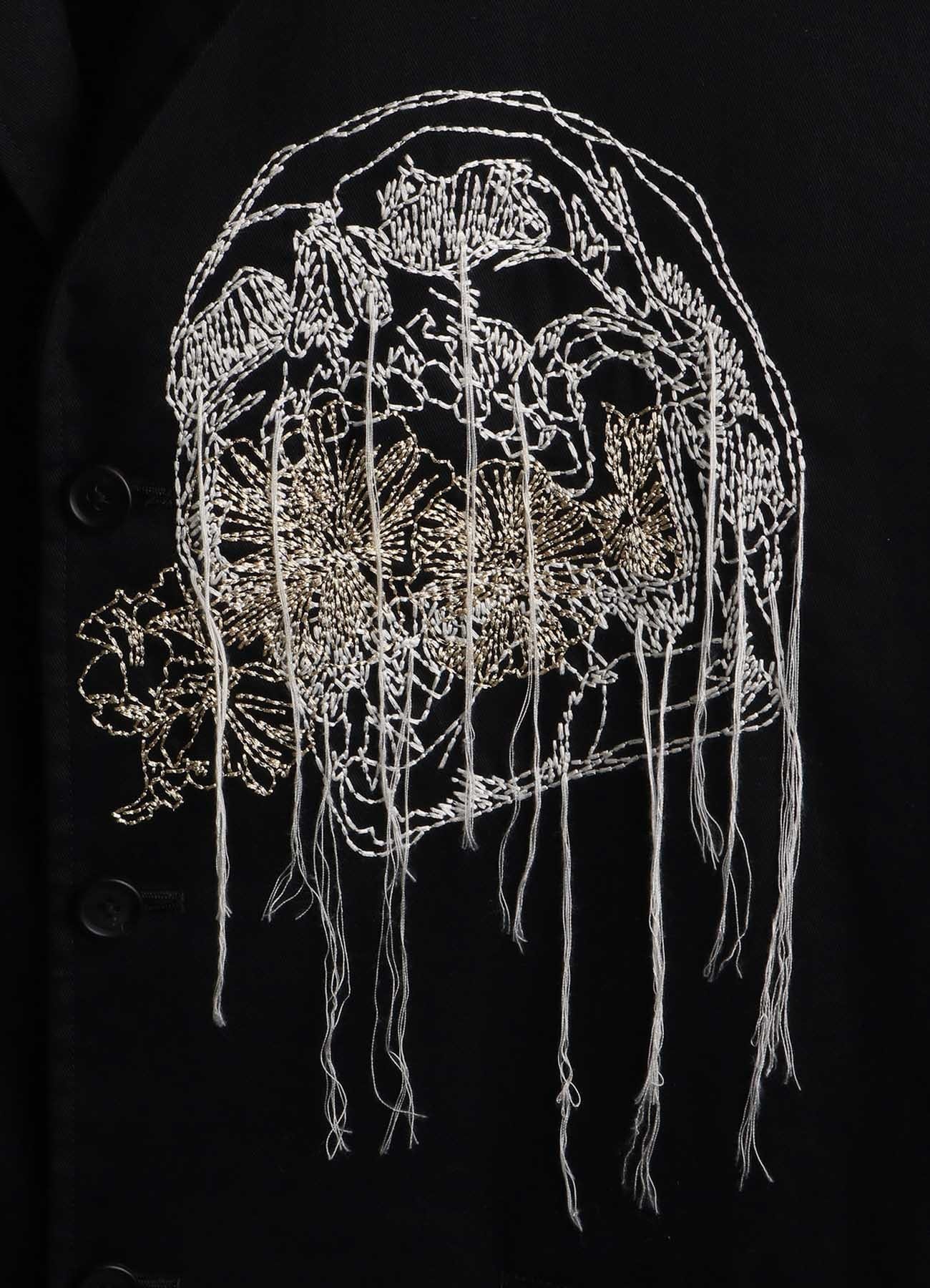 COTTON TWILL SKULL EMBROIDERY JACKET