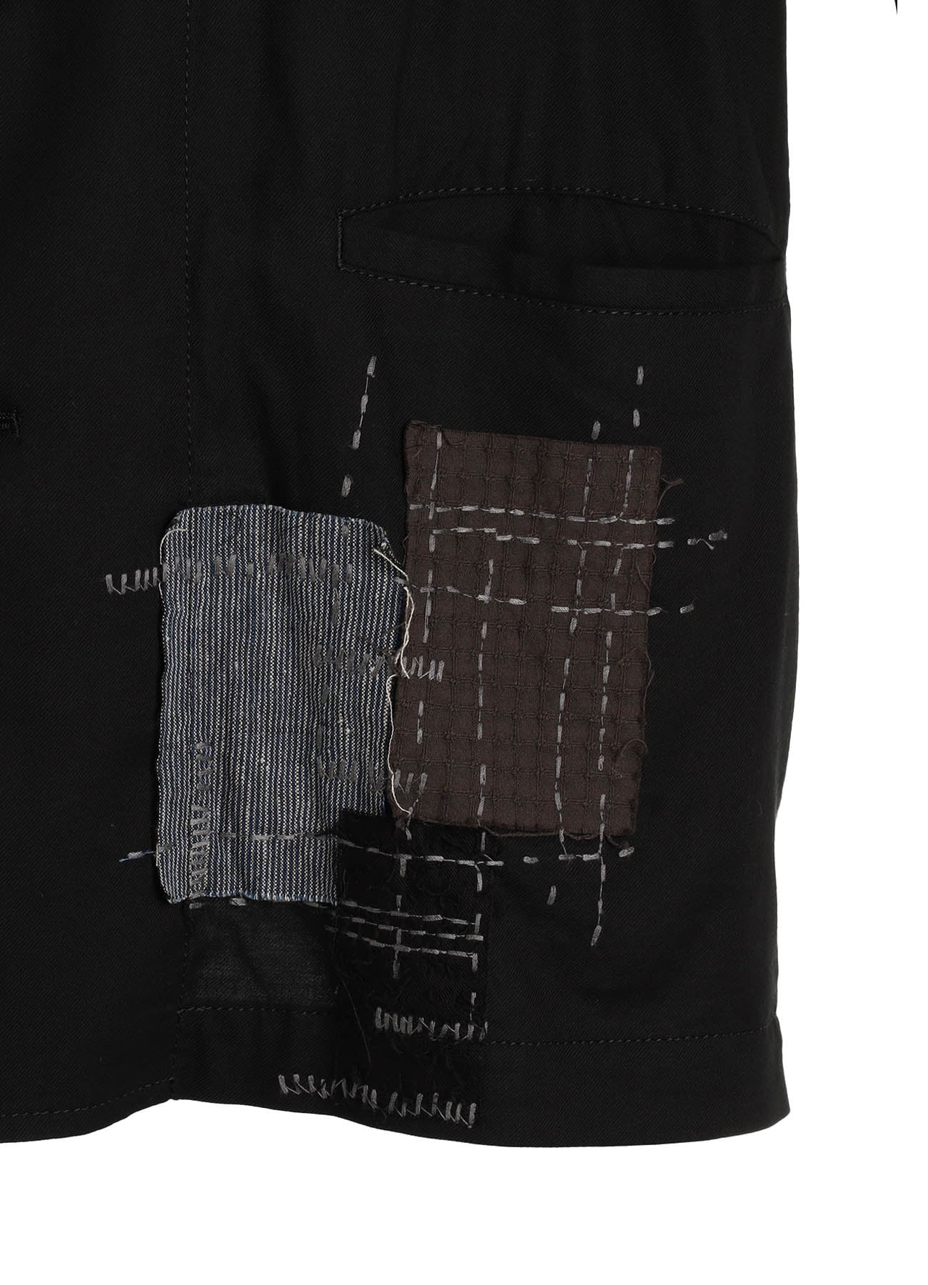 ORGANIC COTTON WASHER ASYMMETRIC SASHIKO EMBROIDERY JACKET