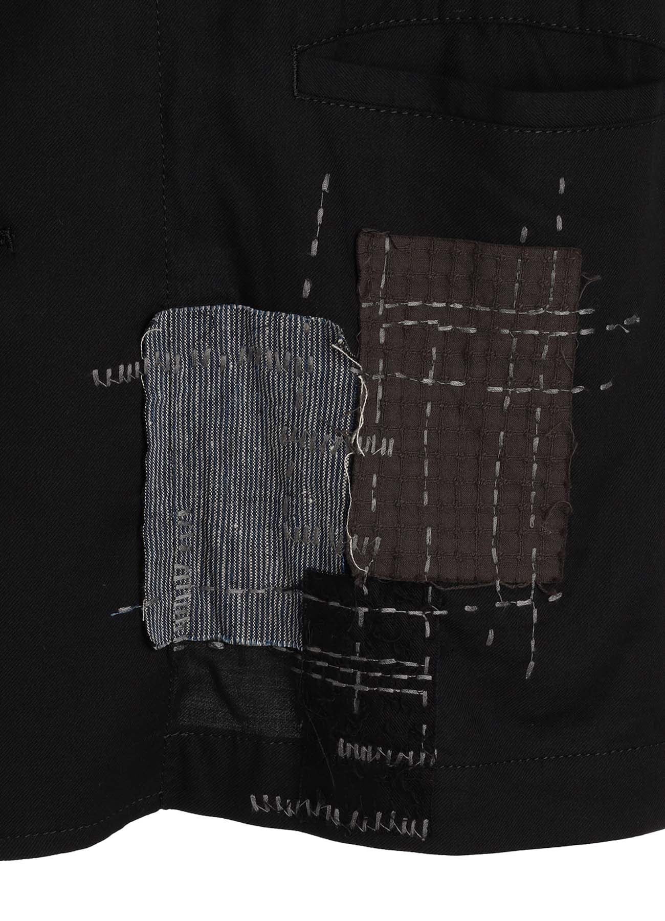 ORGANIC COTTON WASHER ASYMMETRIC SASHIKO EMBROIDERY JACKET