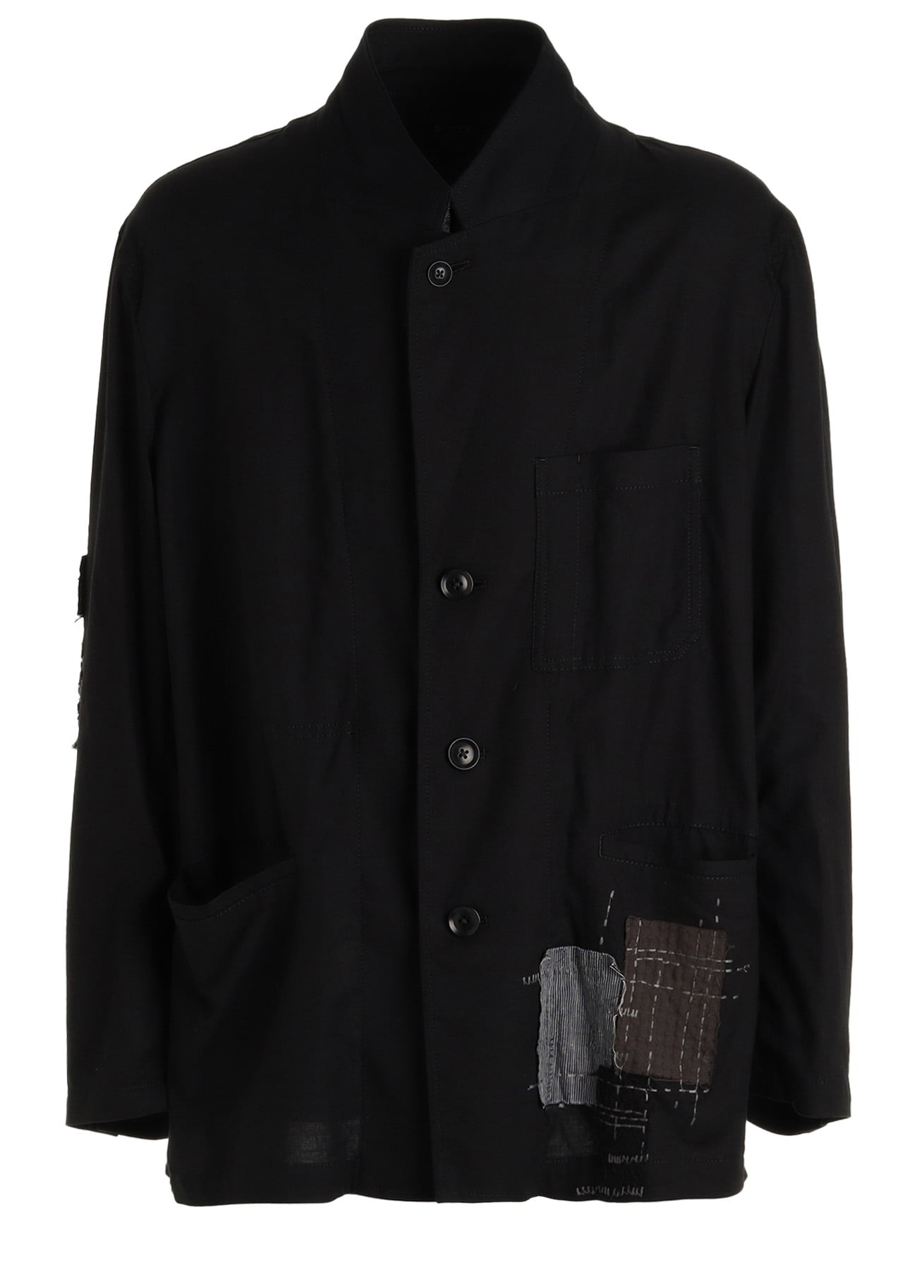 ORGANIC COTTON WASHER ASYMMETRIC SASHIKO EMBROIDERY JACKET