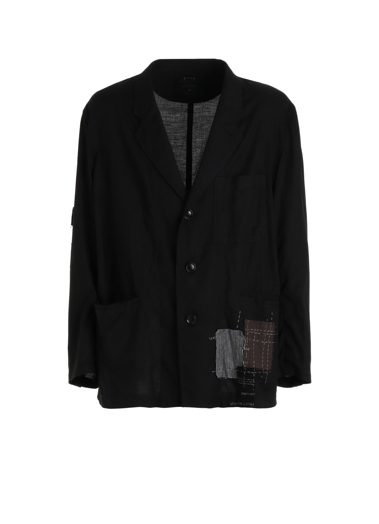 ORGANIC COTTON WASHER ASYMMETRIC SASHIKO EMBROIDERY JACKET