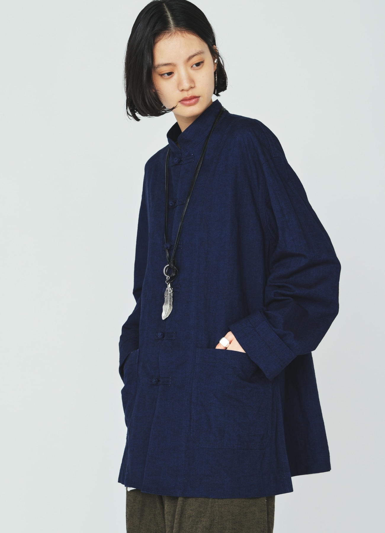 COTTON/LINEN CANVAS SOFRON CHINA SHIRT