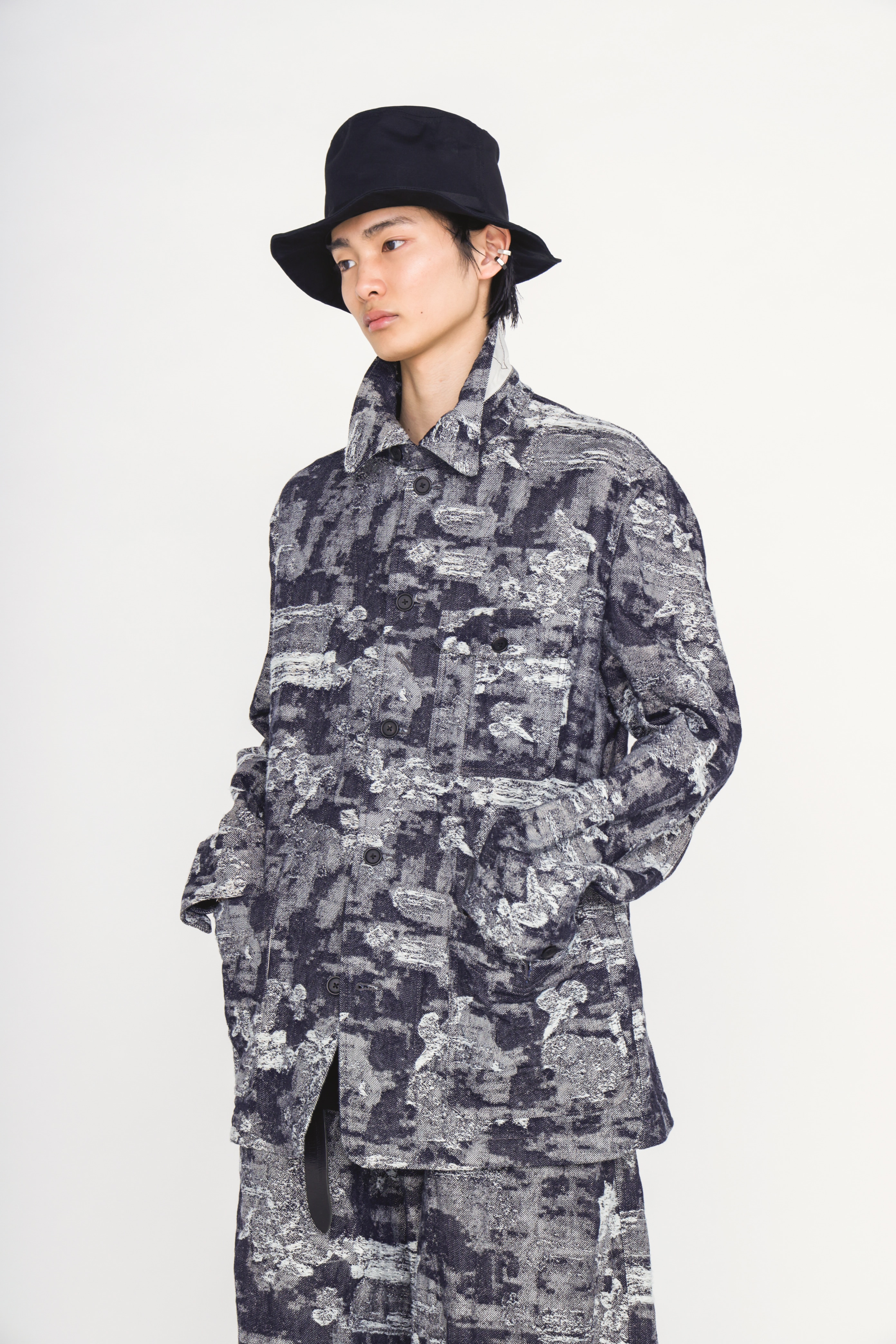 JACQUARD DENIM COVERALL