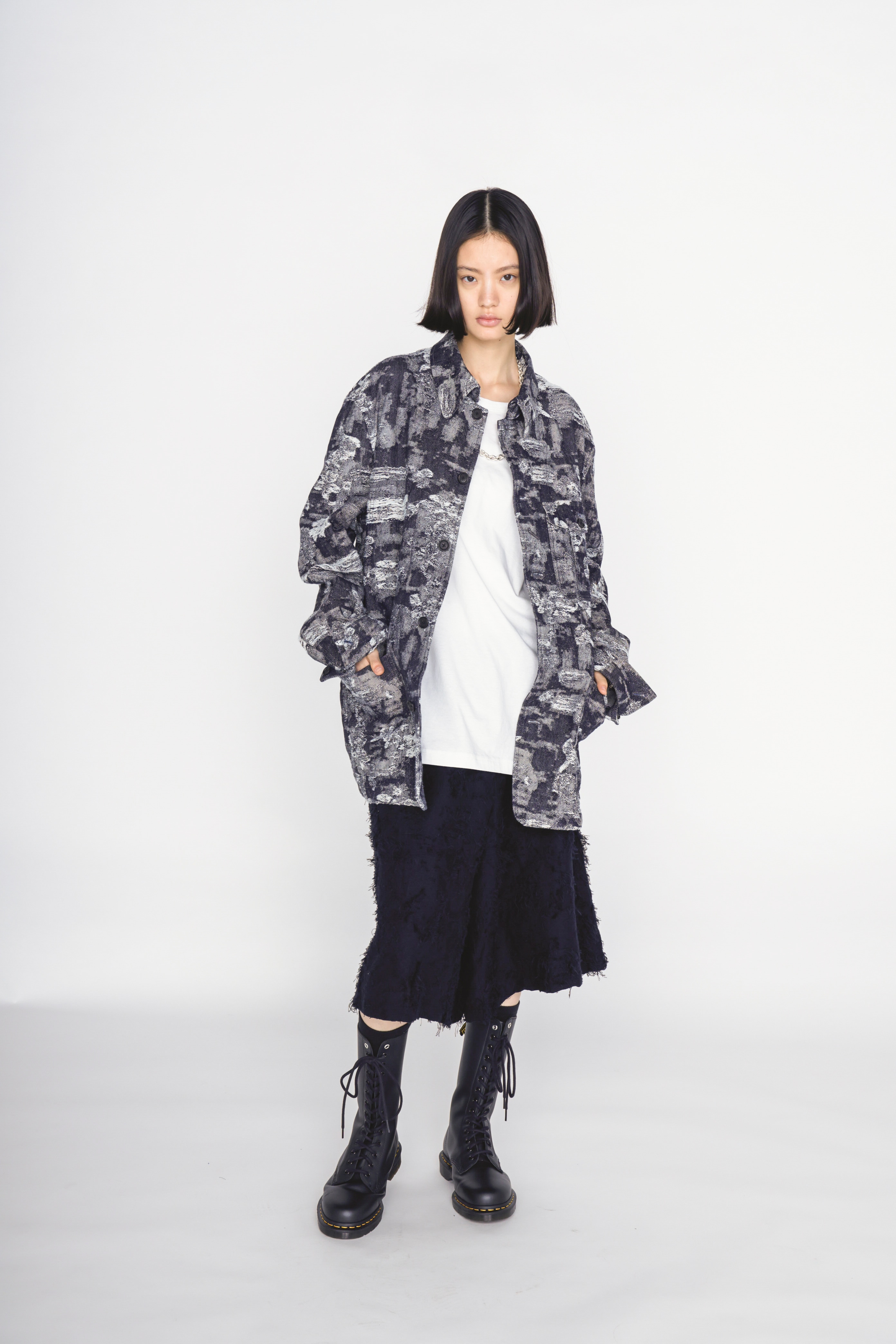 JACQUARD DENIM COVERALL