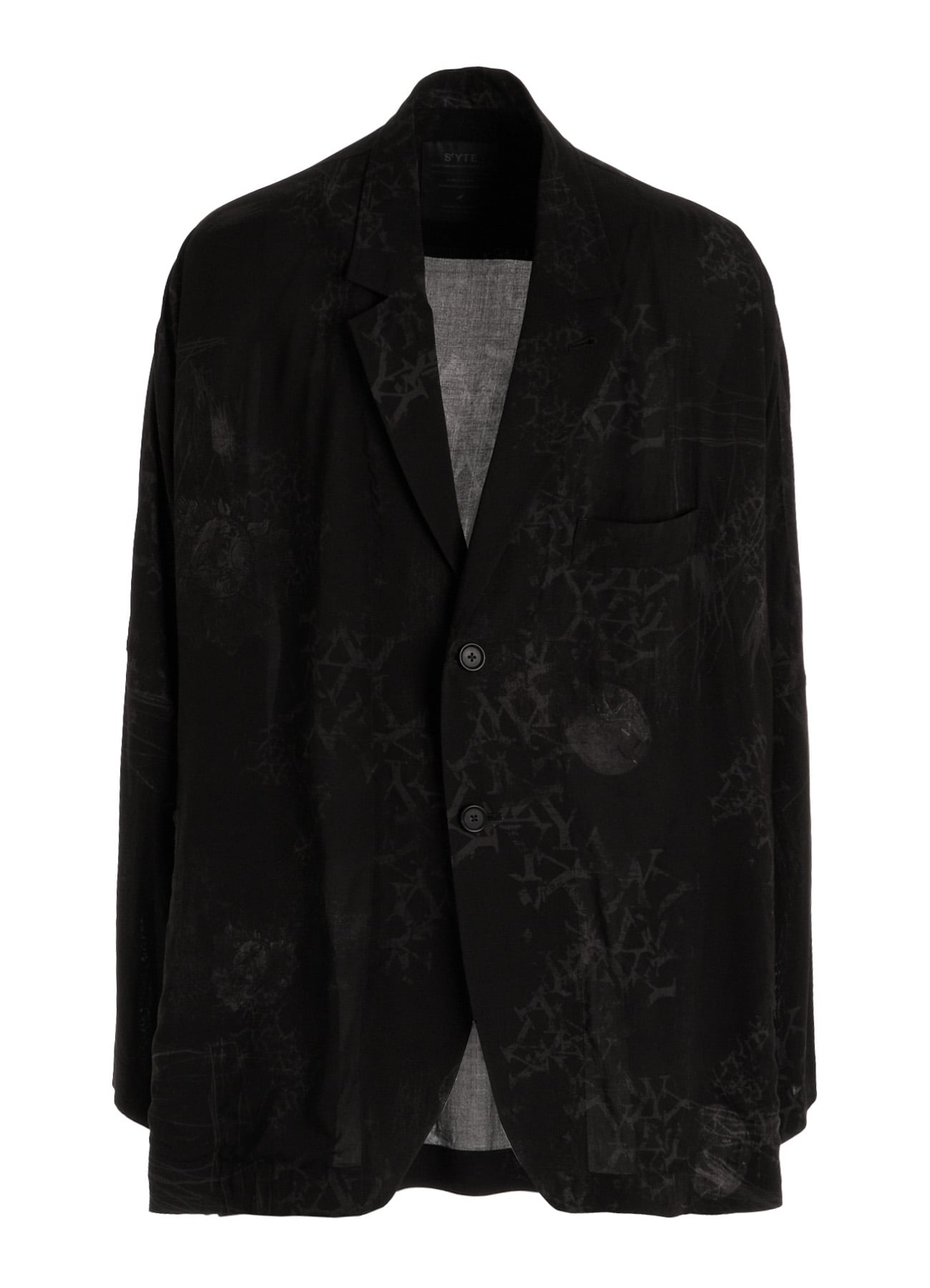 RAYON “Y” LETTER AND SUN-MOON PRINT RAGLAN JACKET(M Black): S'YTE