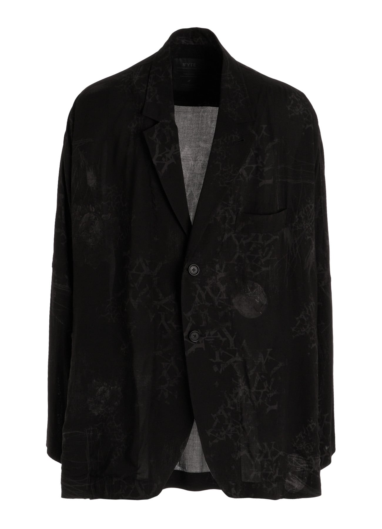 RAYON “Y” LETTER AND SUN-MOON PRINT RAGLAN JACKET(M Black): S'YTE