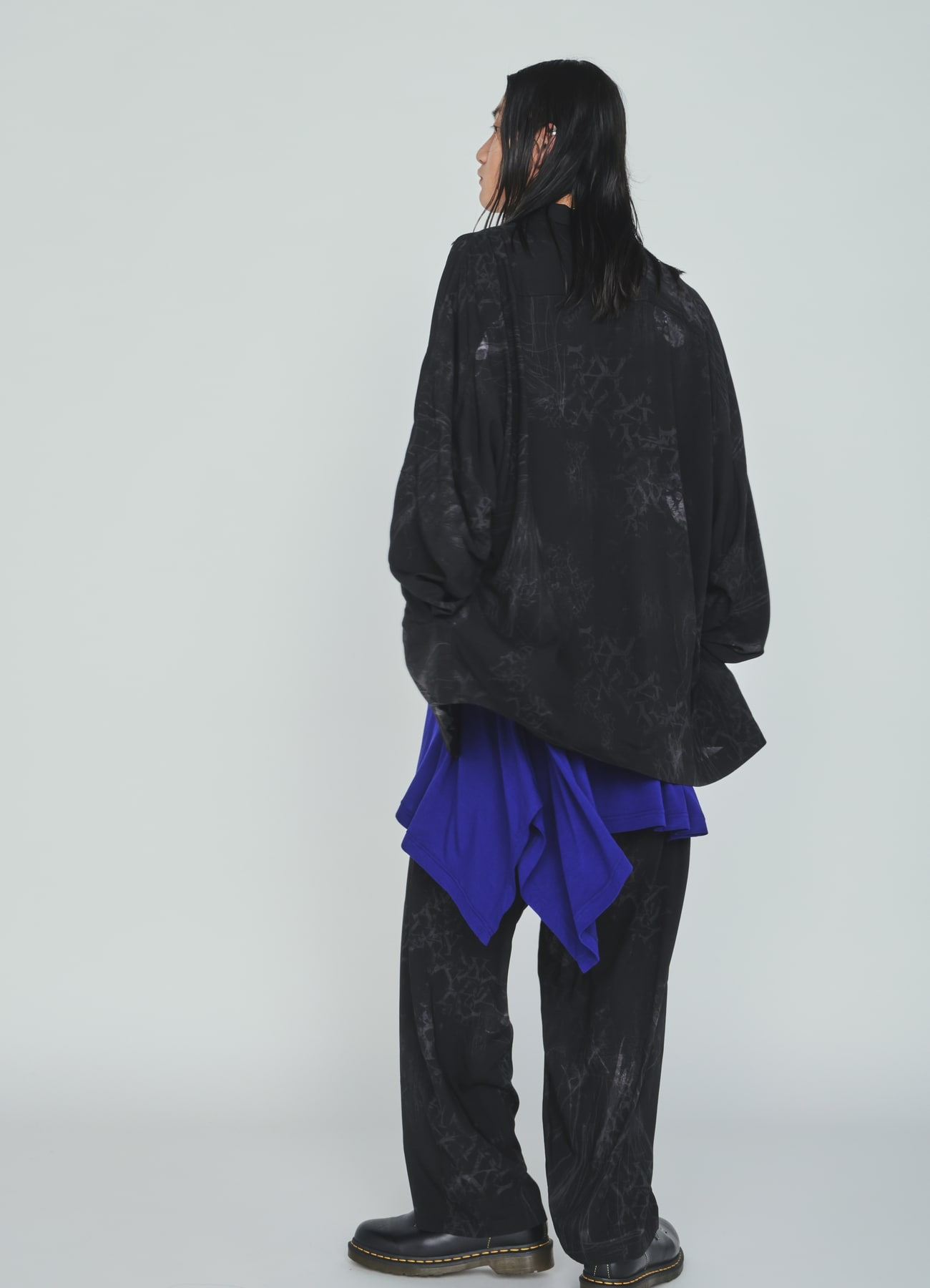 RAYON “Y” LETTER AND SUN-MOON PRINT RAGLAN JACKET(M Black): S'YTE