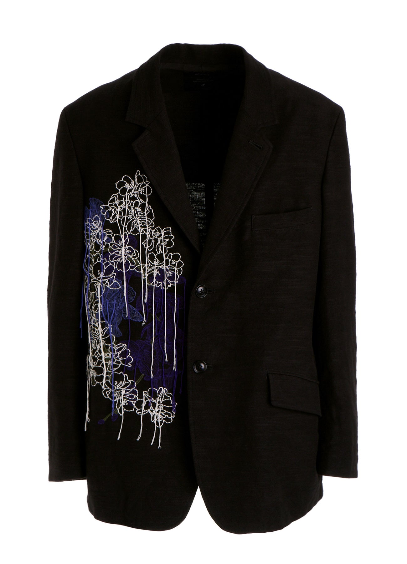 COTTON/LINEN FLOWER EMBROIDERY JACKET(S Black): S'YTE｜THE SHOP