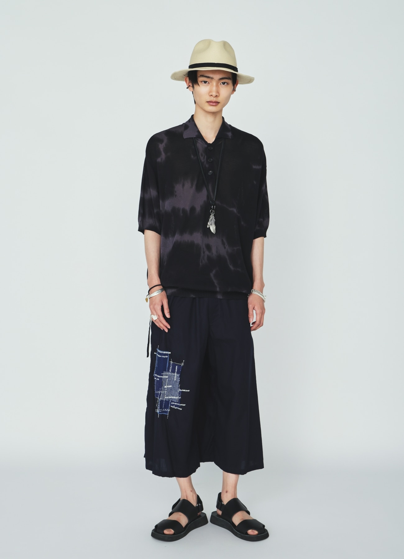 CHUSEN-DYED COMPACT TWIST POLO SHIRT