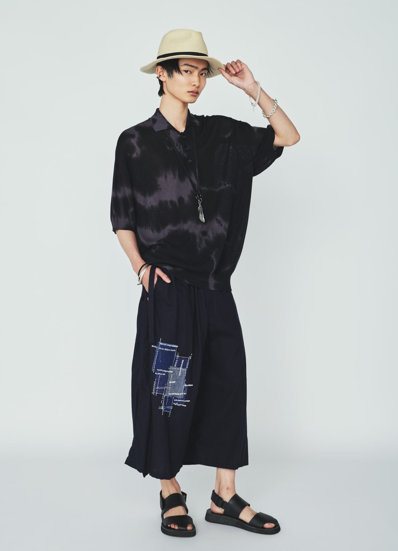 CHUSEN-DYED COMPACT TWIST POLO SHIRT