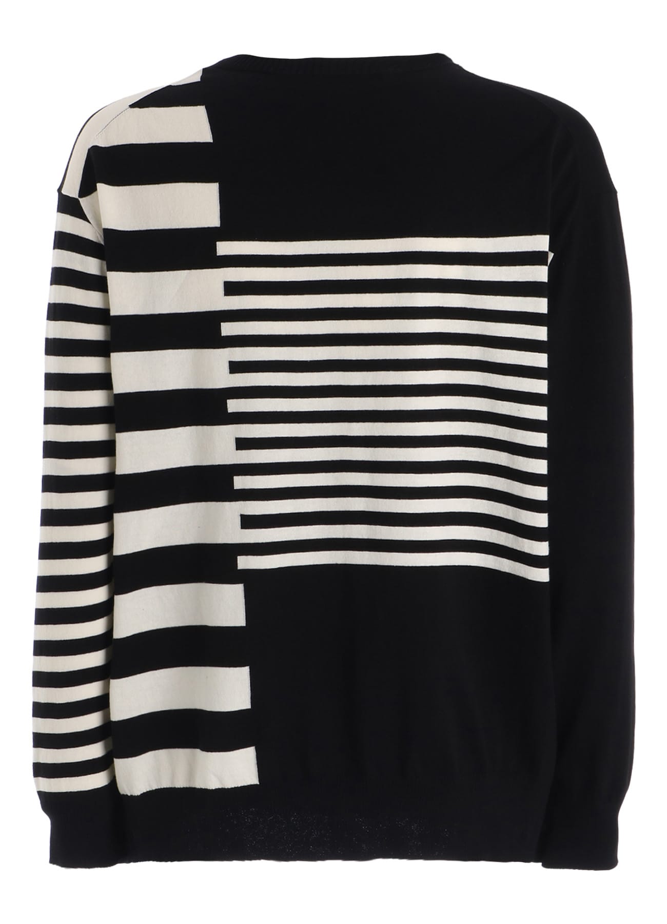 COTTON HIGH-TWIST INTARSIA BORDER PULLOVER