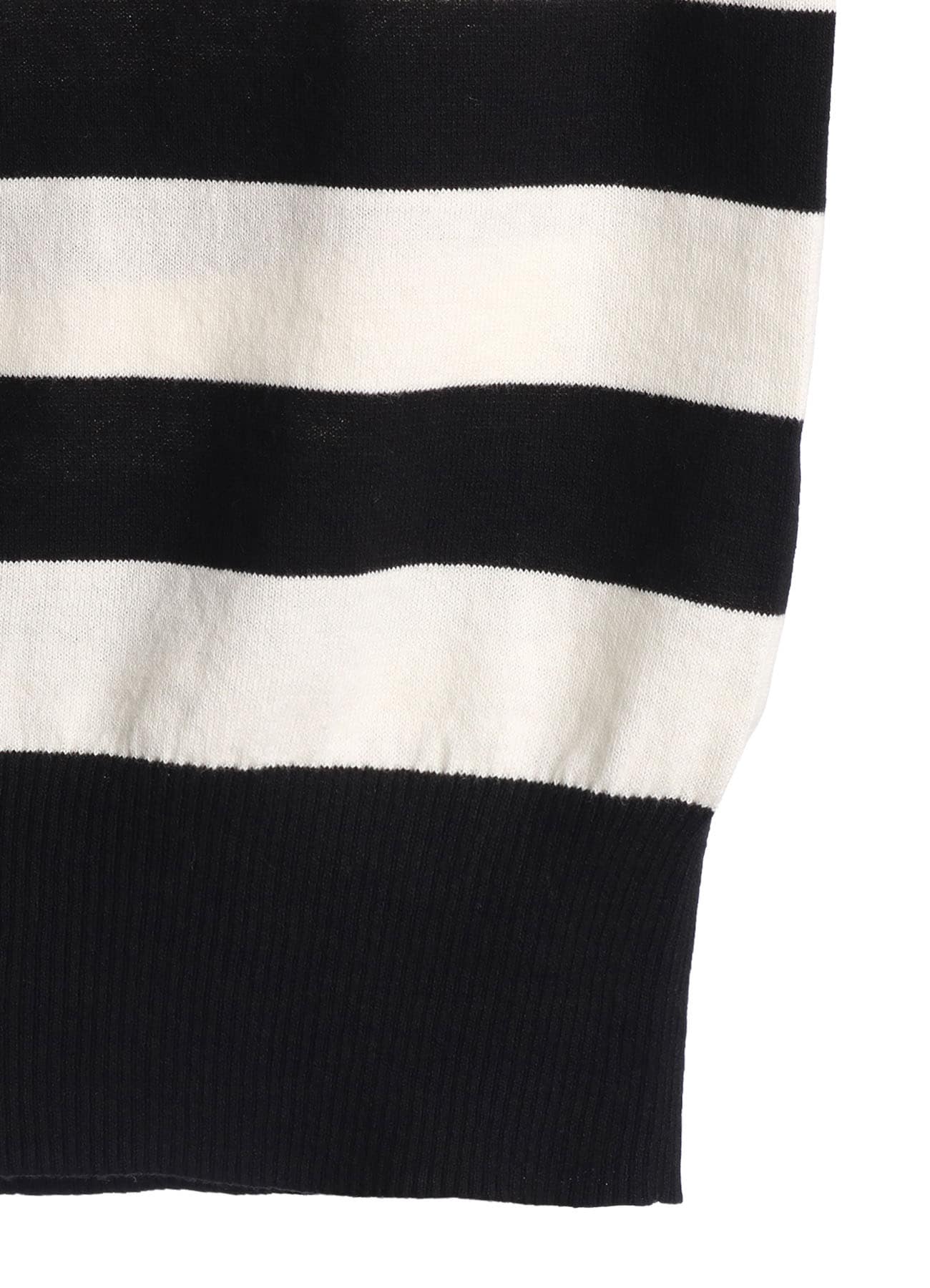 COTTON HIGH-TWIST INTARSIA BORDER PULLOVER