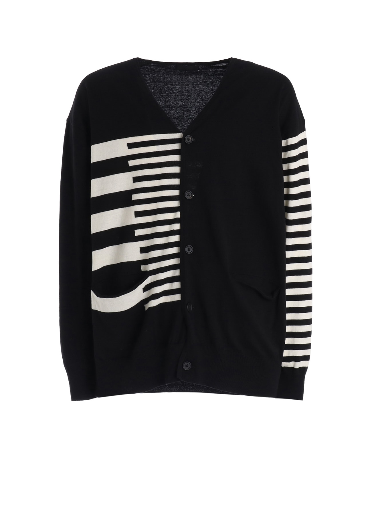 COTTON HIGH-TWIST INTARSIA BORDER CARDIGAN