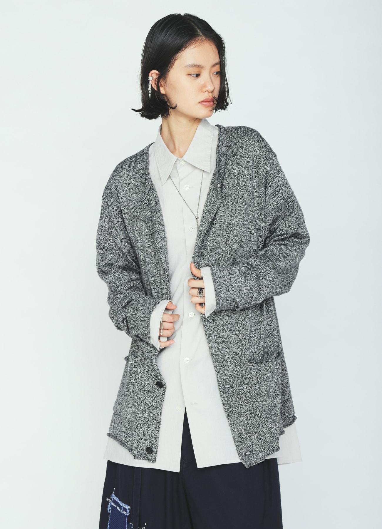 COTTON SUVIN GOLD KNIT CARDIGAN