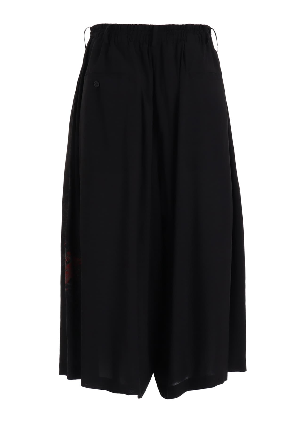 RAYON “Y” LETTER AND RED FLOWER PRINT CULOTTE PANTS