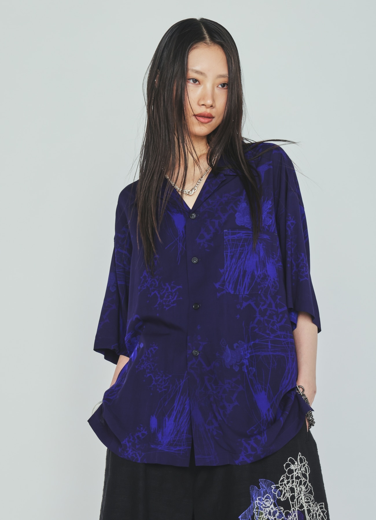 COTTON/LINEN FLOWER EMBROIDERY HAKAMA BALLOON PANTS