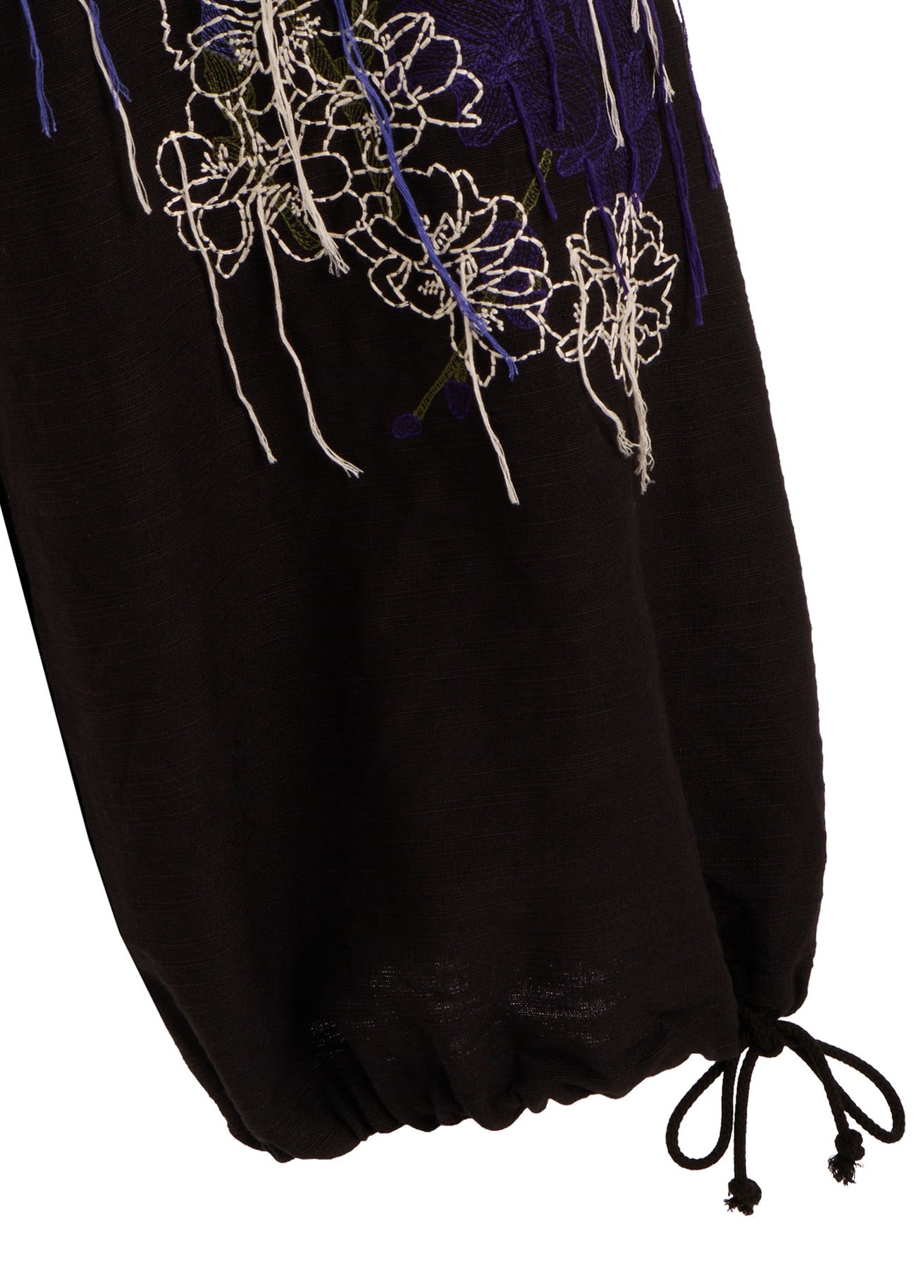 COTTON/LINEN FLOWER EMBROIDERY HAKAMA BALLOON PANTS