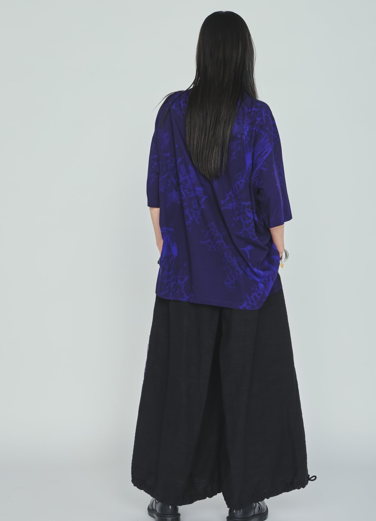 COTTON/LINEN FLOWER EMBROIDERY HAKAMA BALLOON PANTS