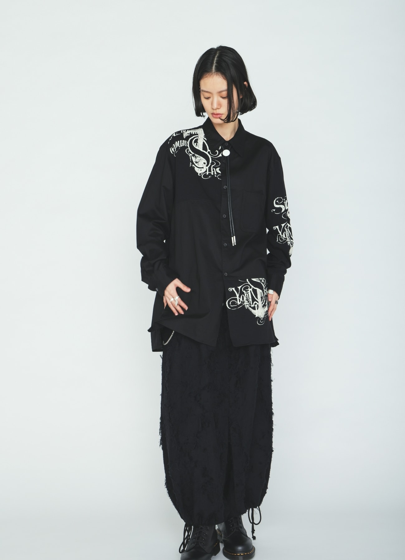 COTTON BOTANICAL SHEER JACQUARD HAKAMA BALLOON PANTS